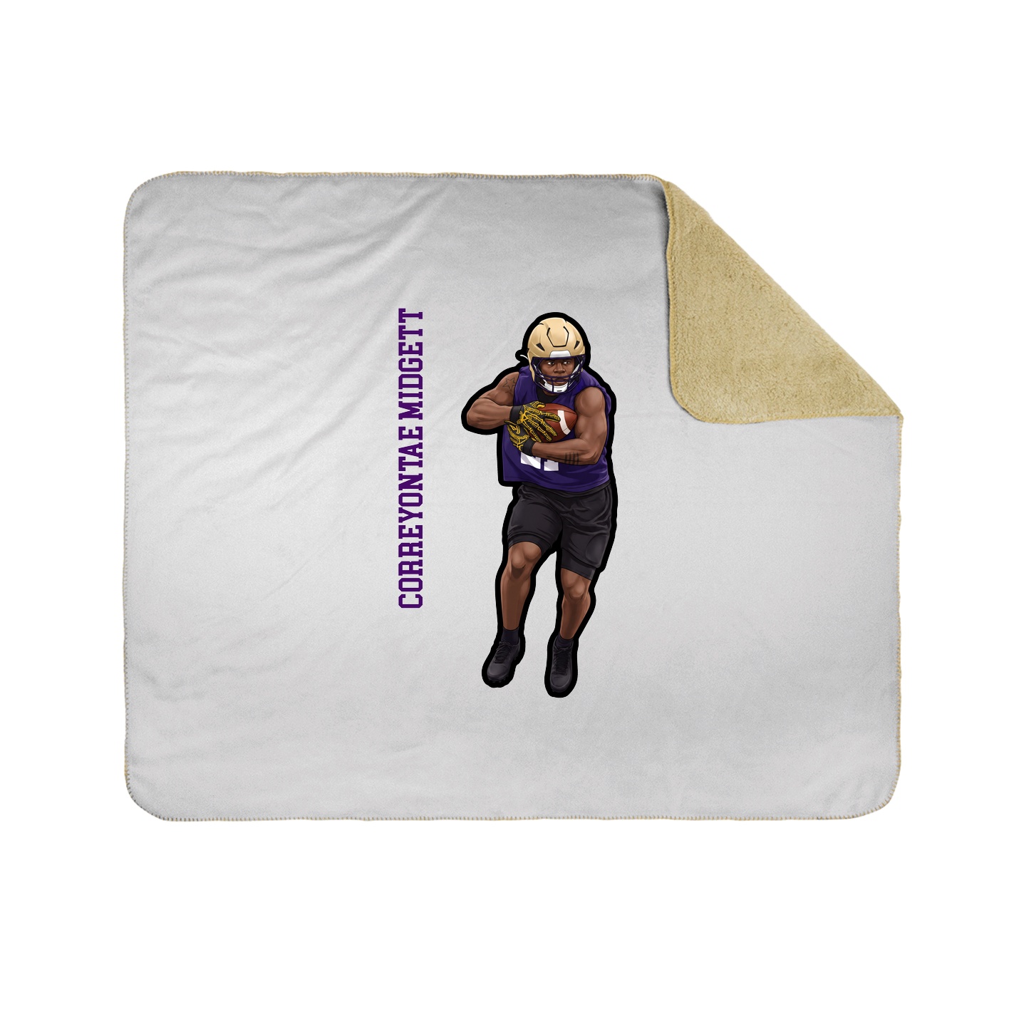 Throw Blanket — Name Vertical in White