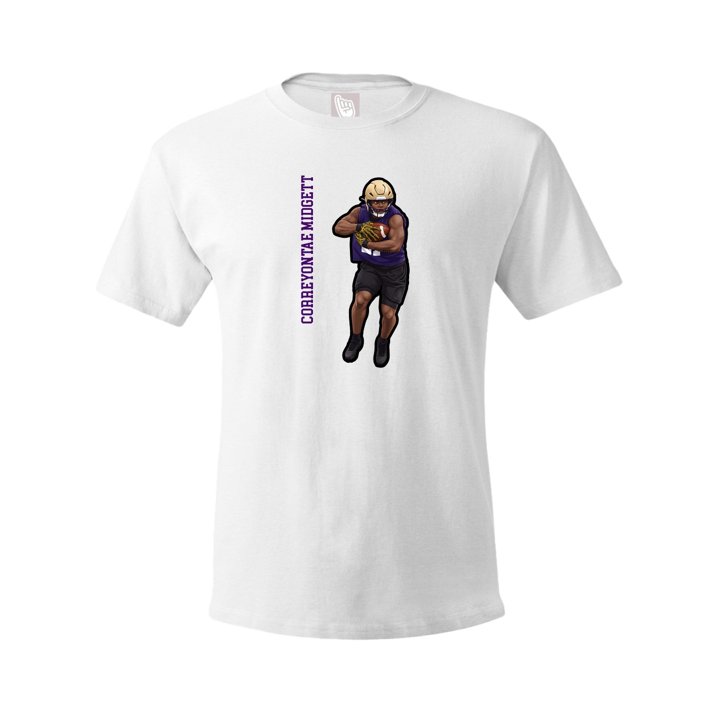 Youth Tee — Name Vertical in White