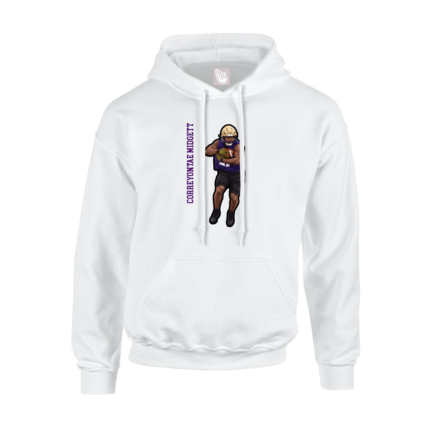 Youth Hoodie — Name Vertical in White