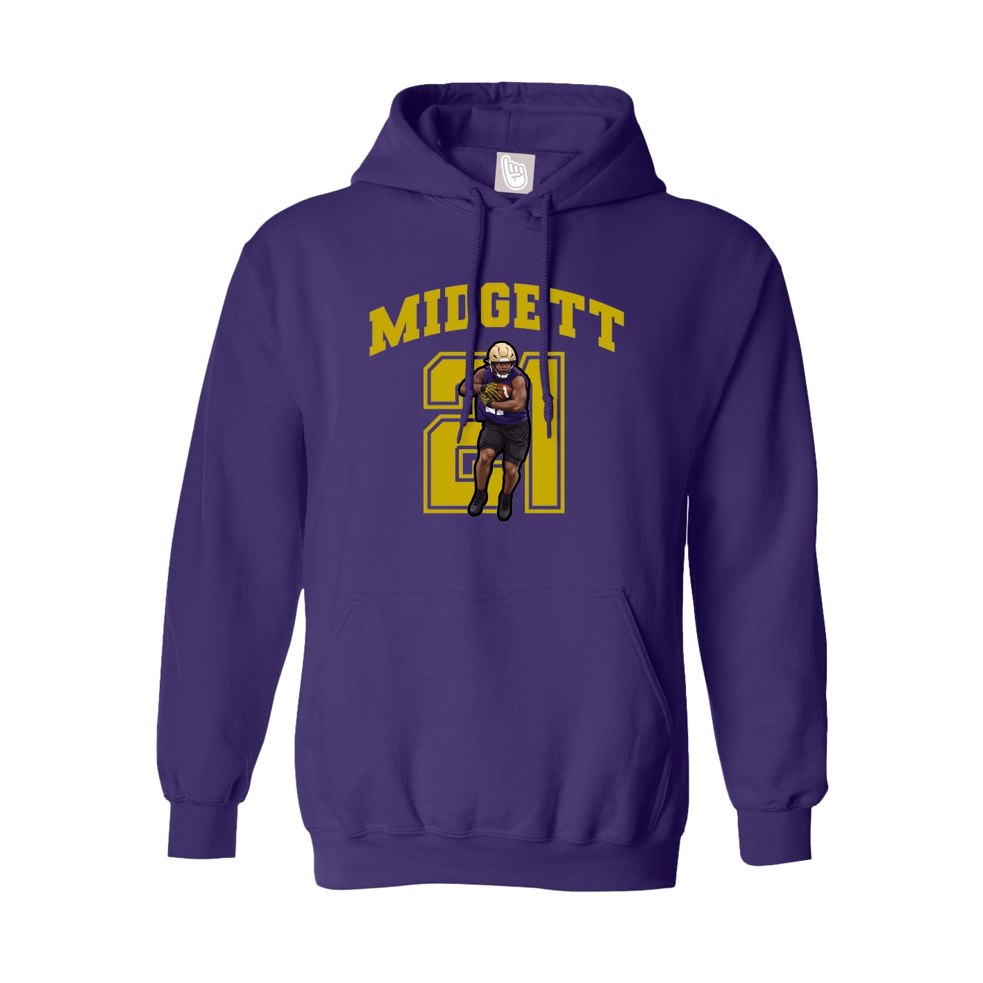 Youth Hoodie — Number in Purple