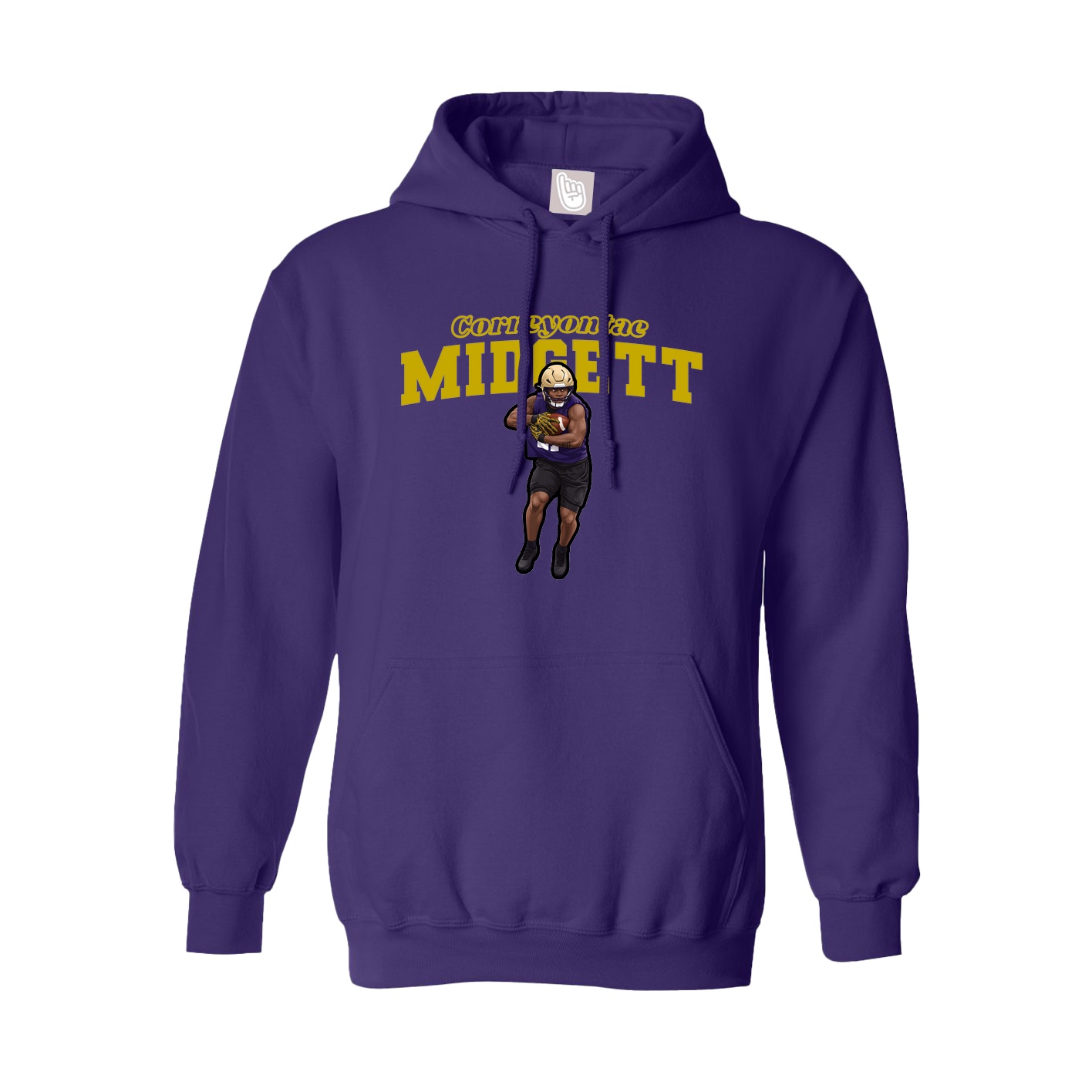 Youth Hoodie — Name Arch in Purple