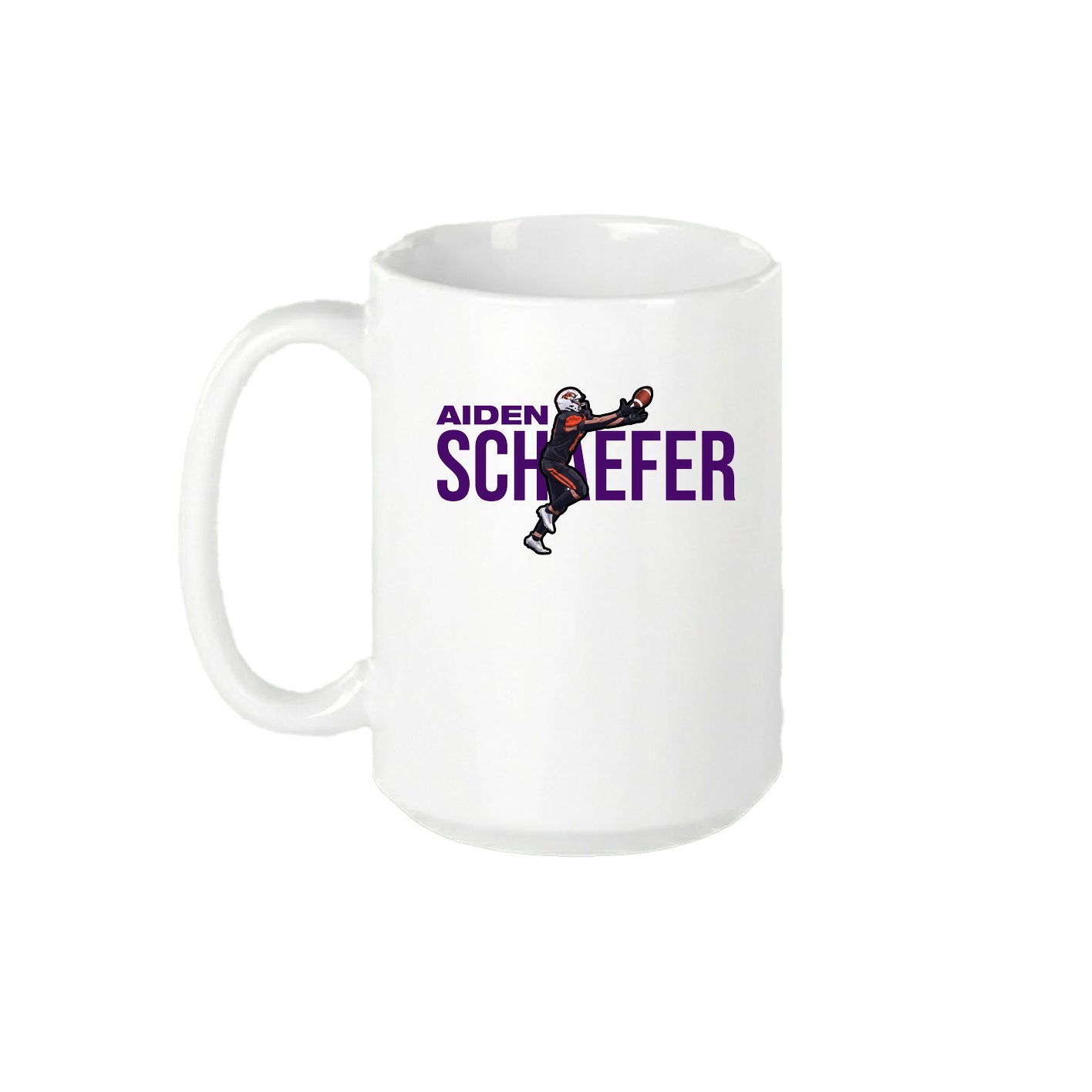 15oz Coffee Mug — Player Name in White
