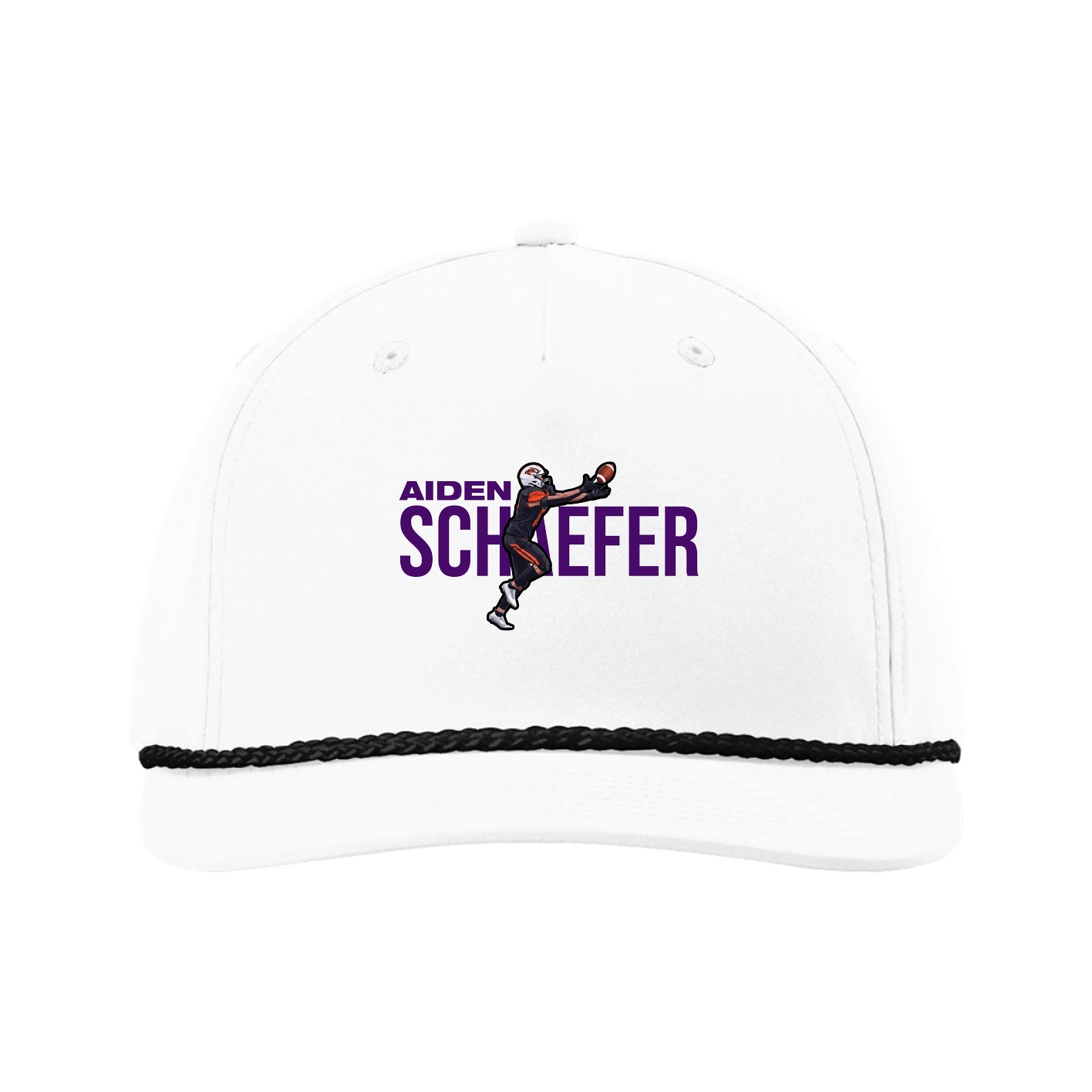 Five-Panel Classic Rope Cap — Player Name in White