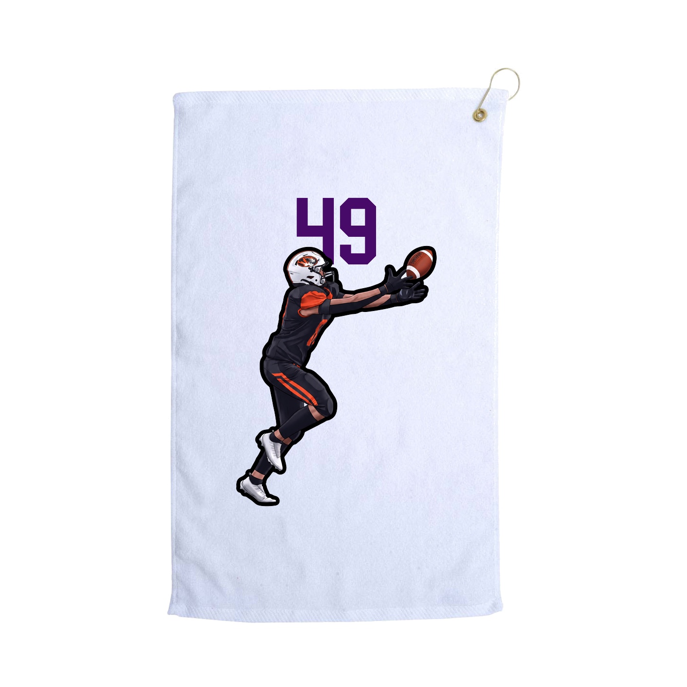Golf Towel — Number Top in White