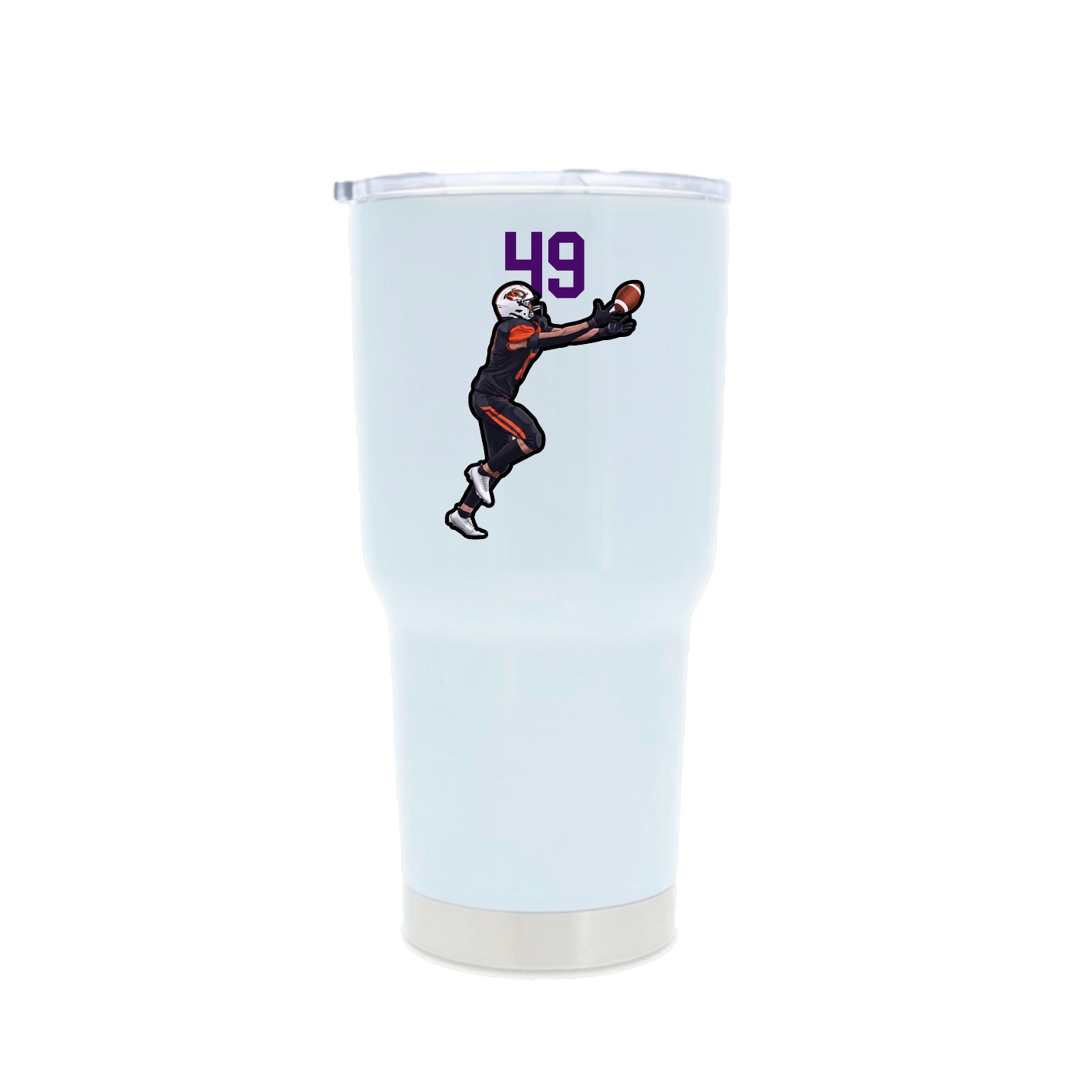 30oz Stainless Steel Tumbler — Number Top in White