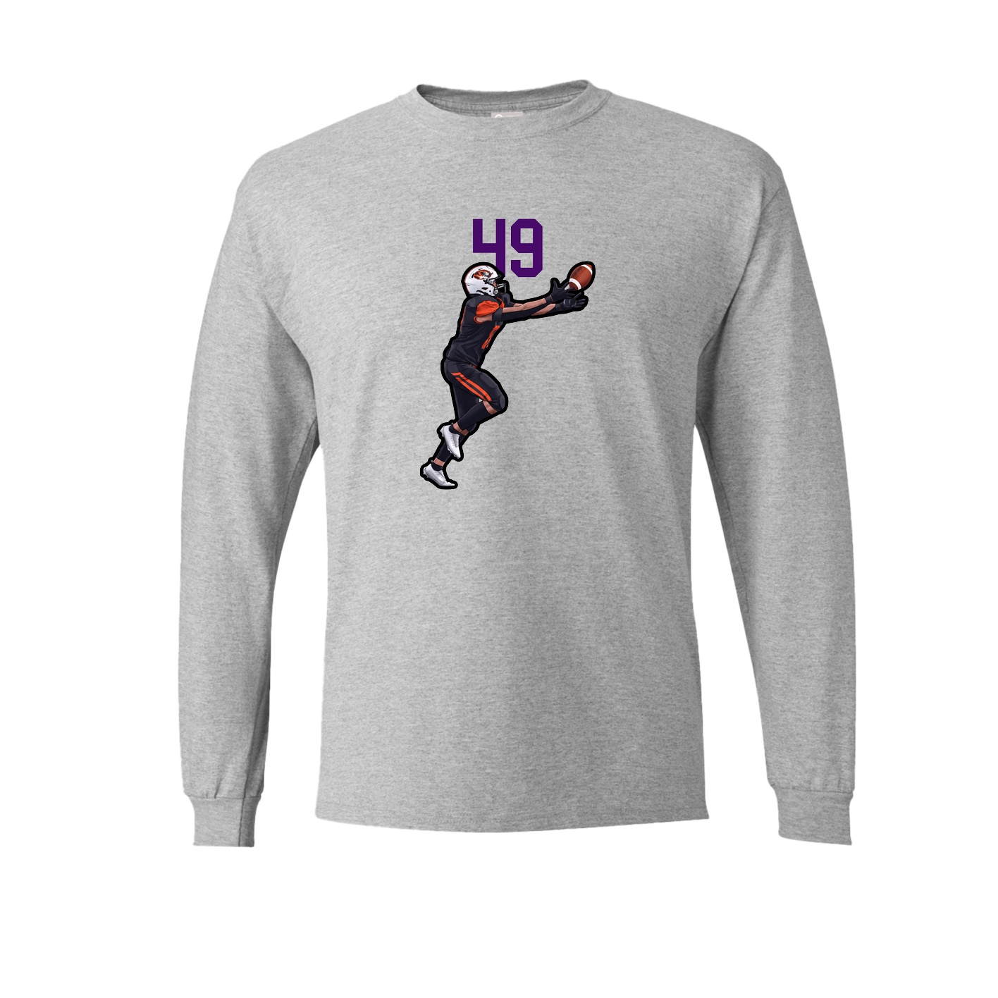 Long Sleeve Tee — Number Top in Grey