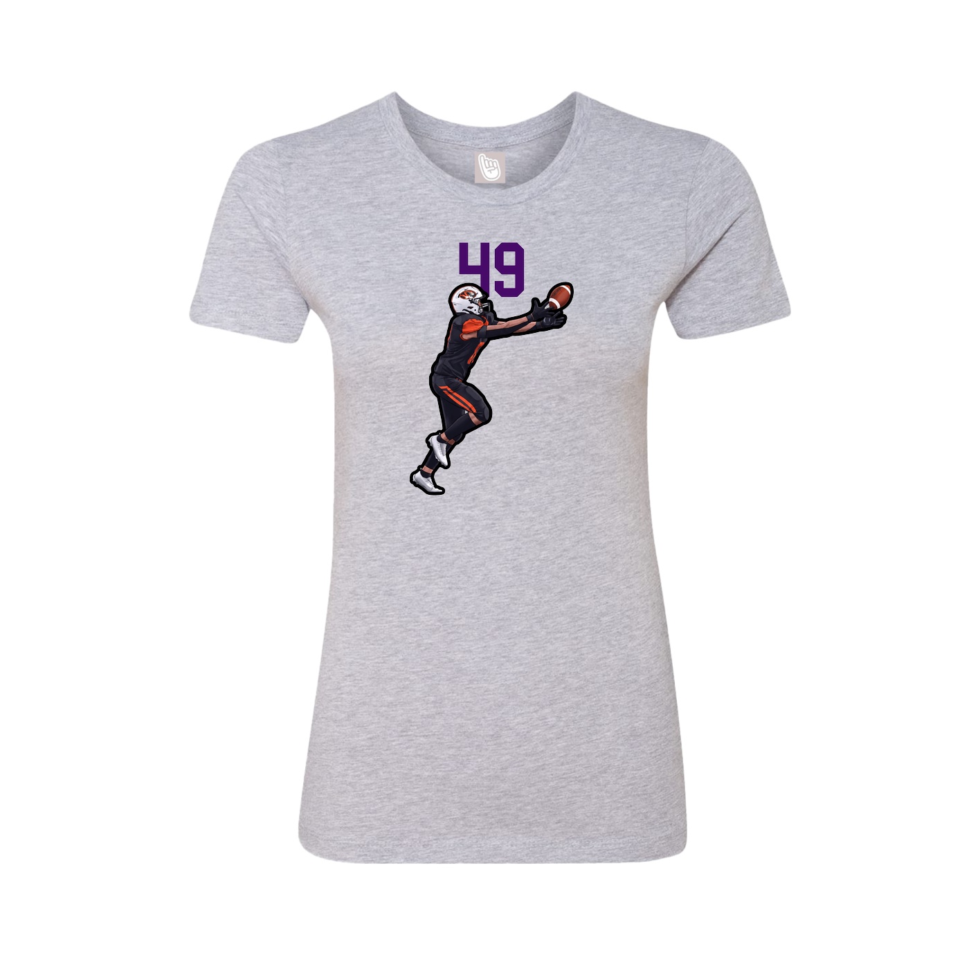 Fitted Women's Tee — Number Top in Grey