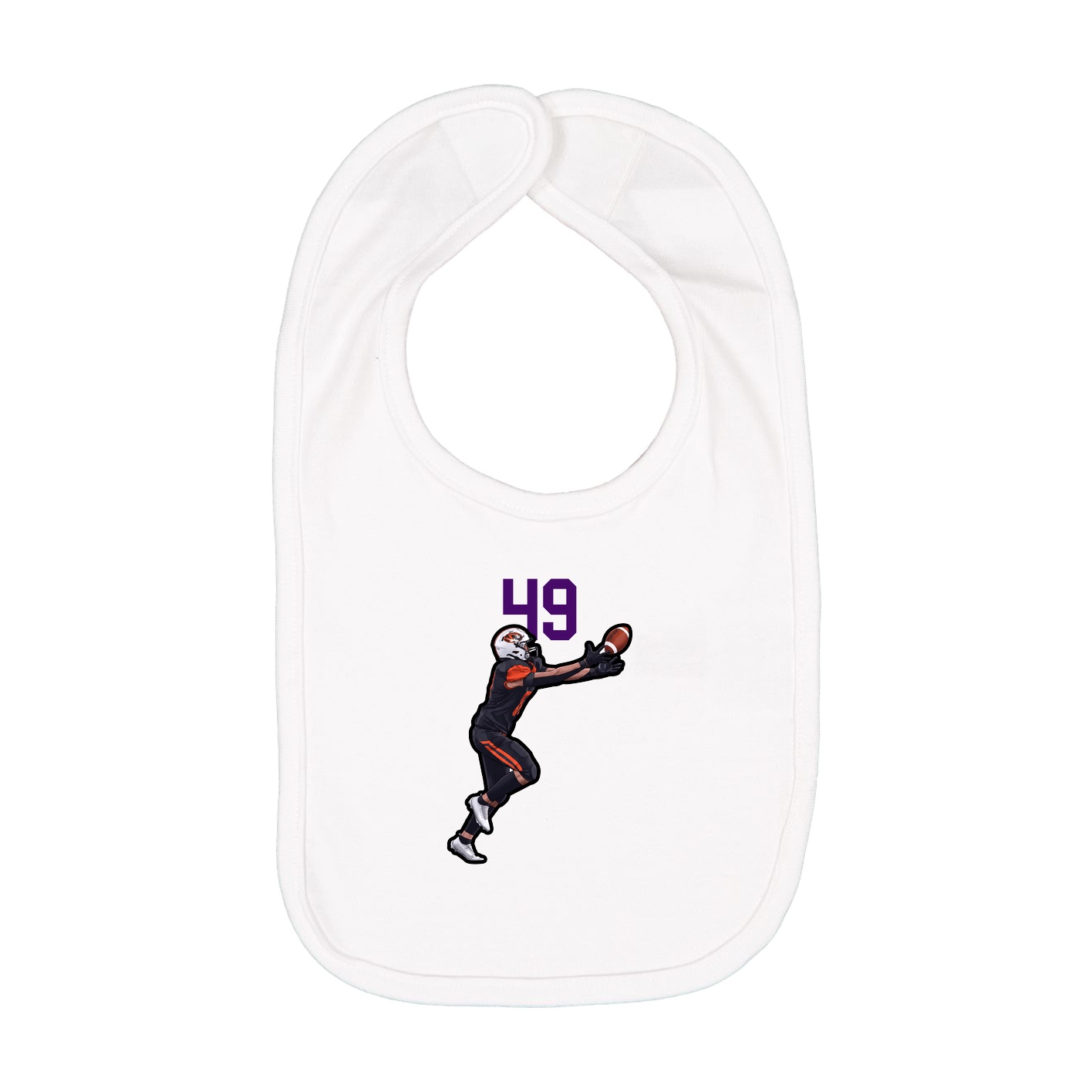Infant Bib — Number Top in White