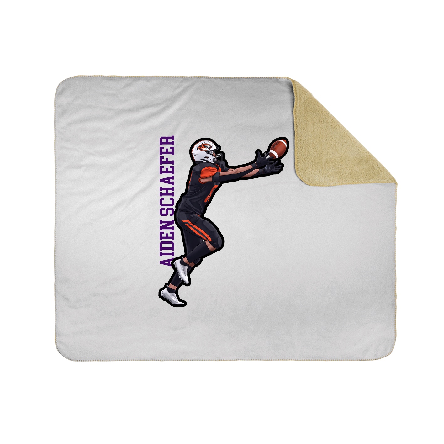 Throw Blanket — Name Vertical in White