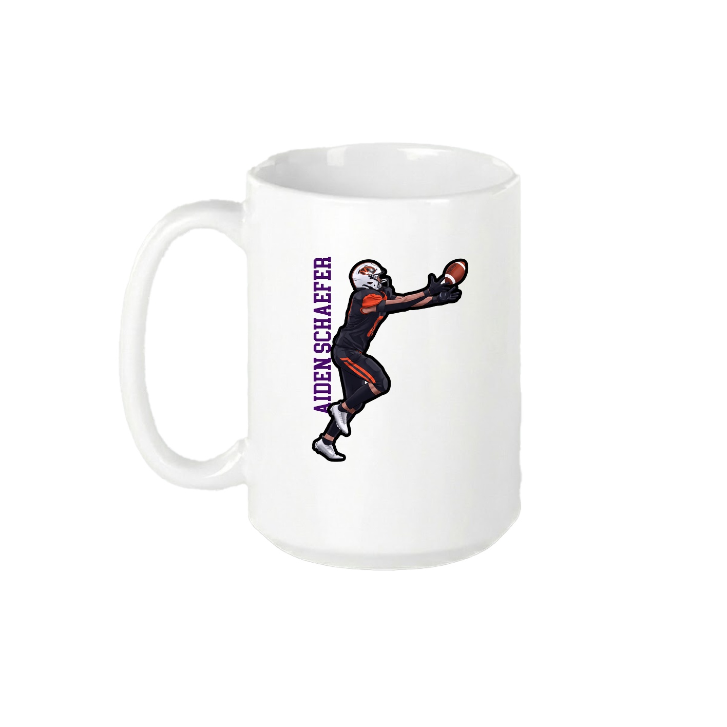 15oz Coffee Mug — Name Vertical in White