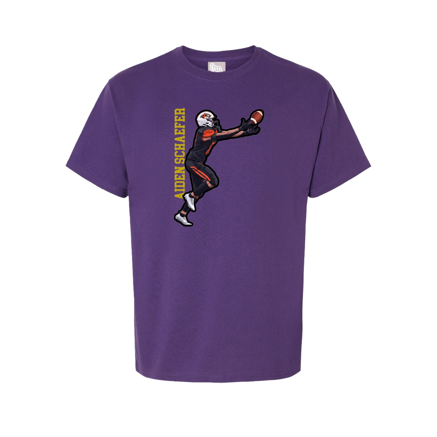 Youth Tee — Name Vertical in Purple