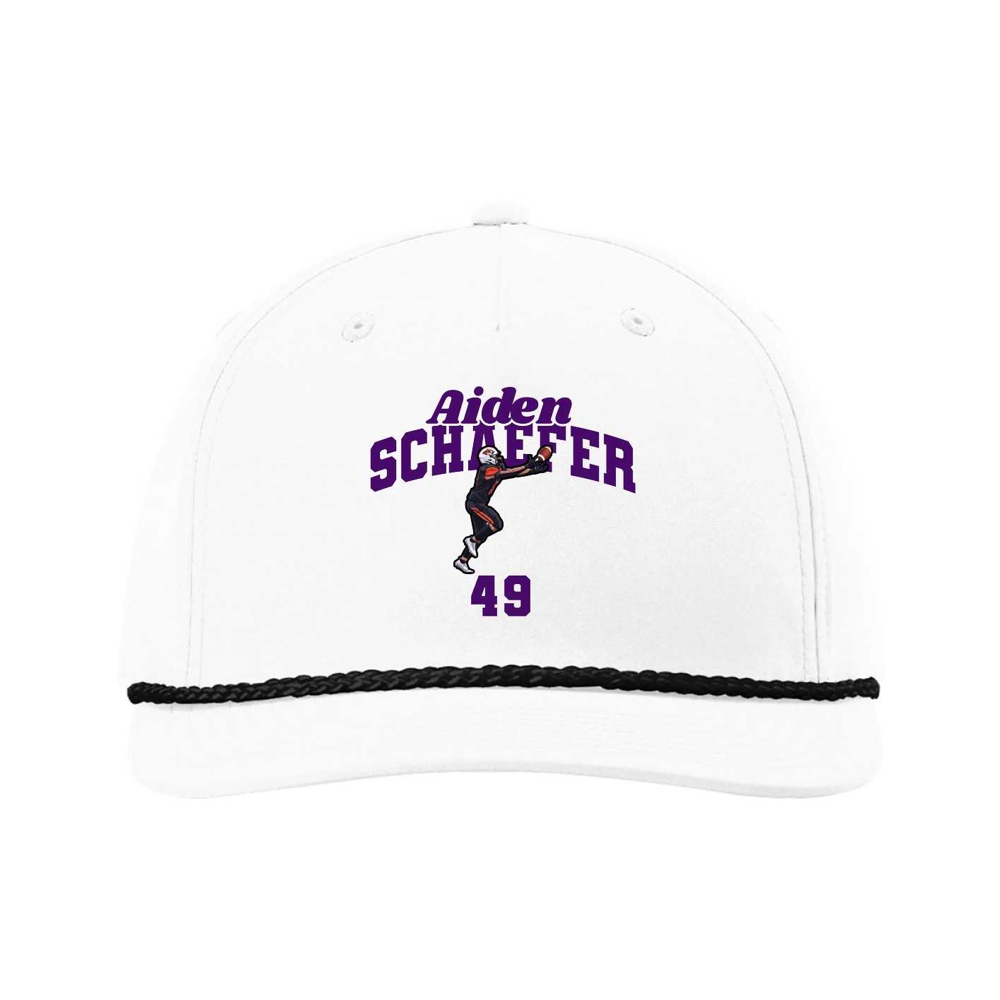 Five-Panel Classic Rope Cap — Signature Arch in White