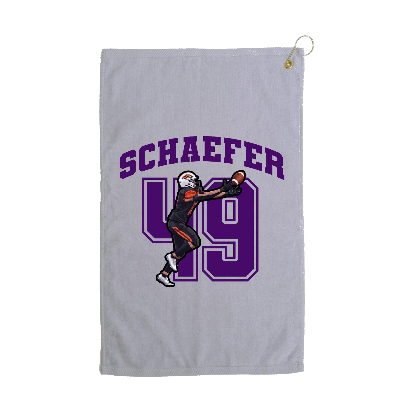 Golf Towel — Number in Grey