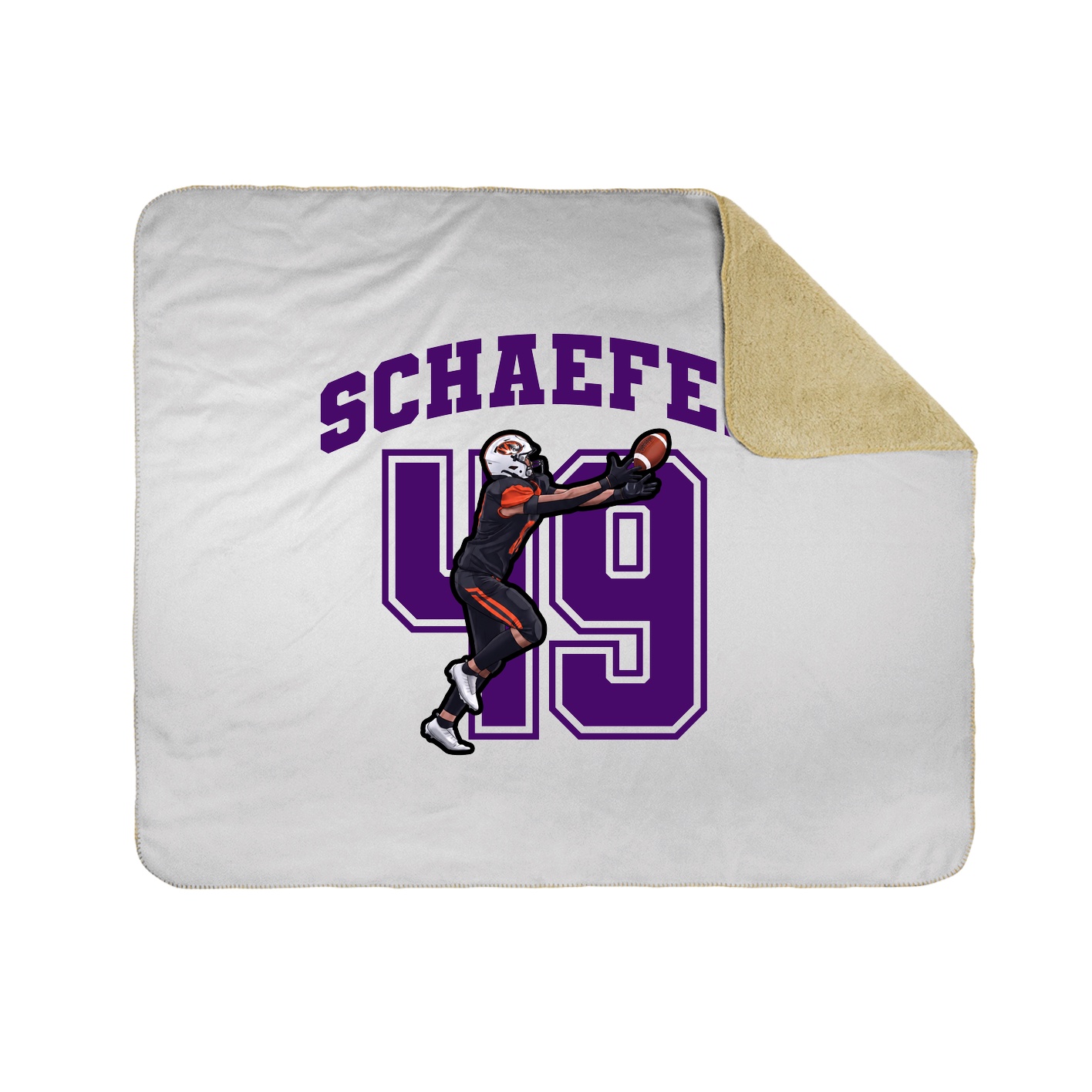 Throw Blanket — Number in White