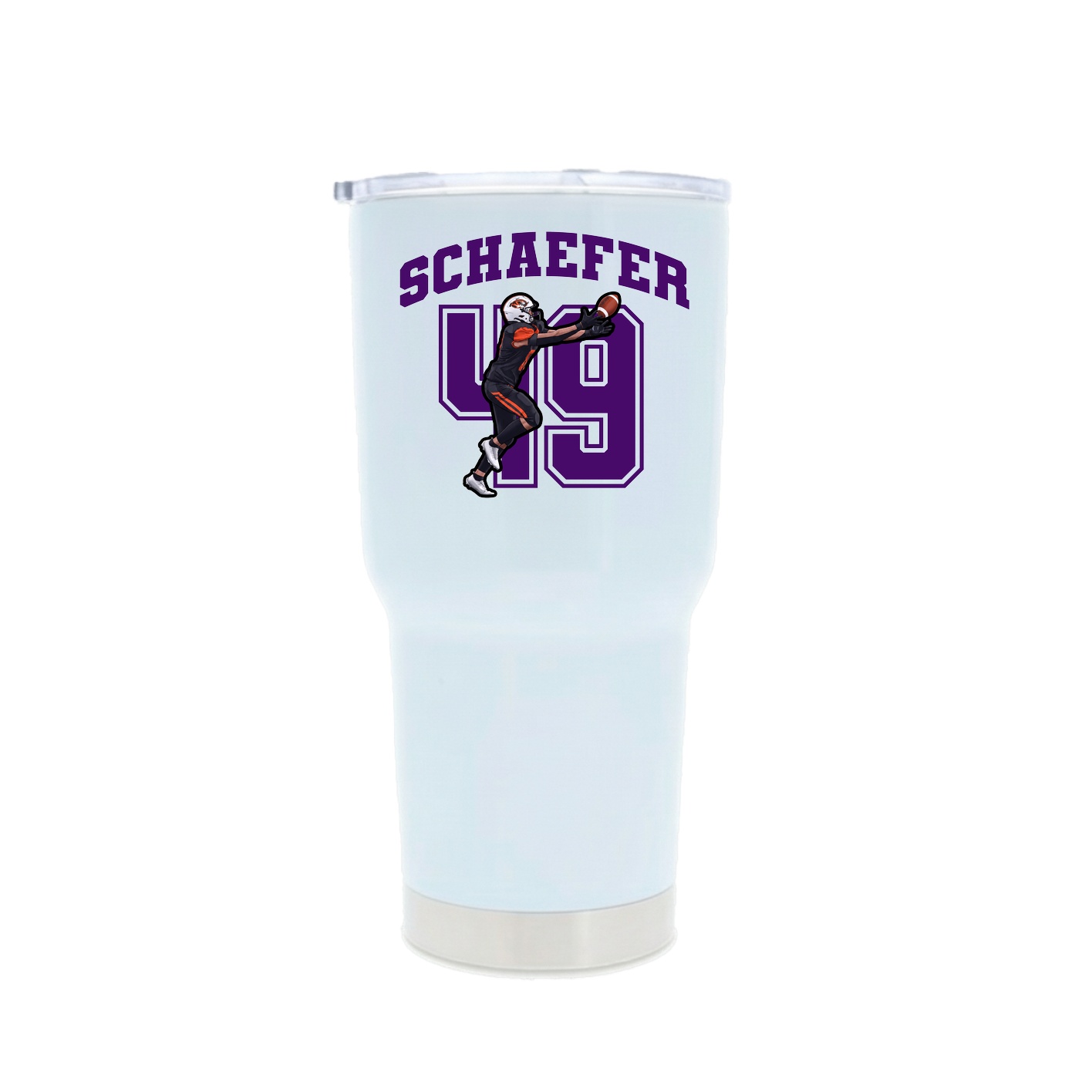 30oz Stainless Steel Tumbler — Number in White