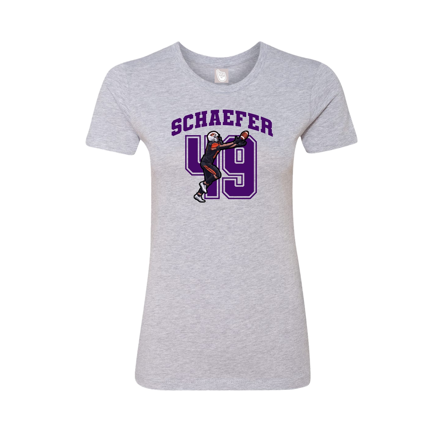Fitted Women's Tee — Number in Grey