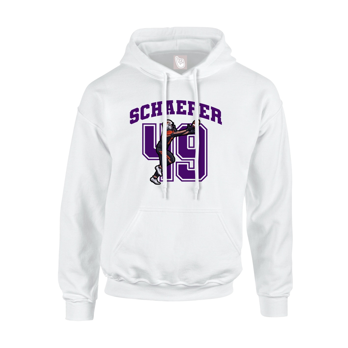Youth Hoodie — Number in White