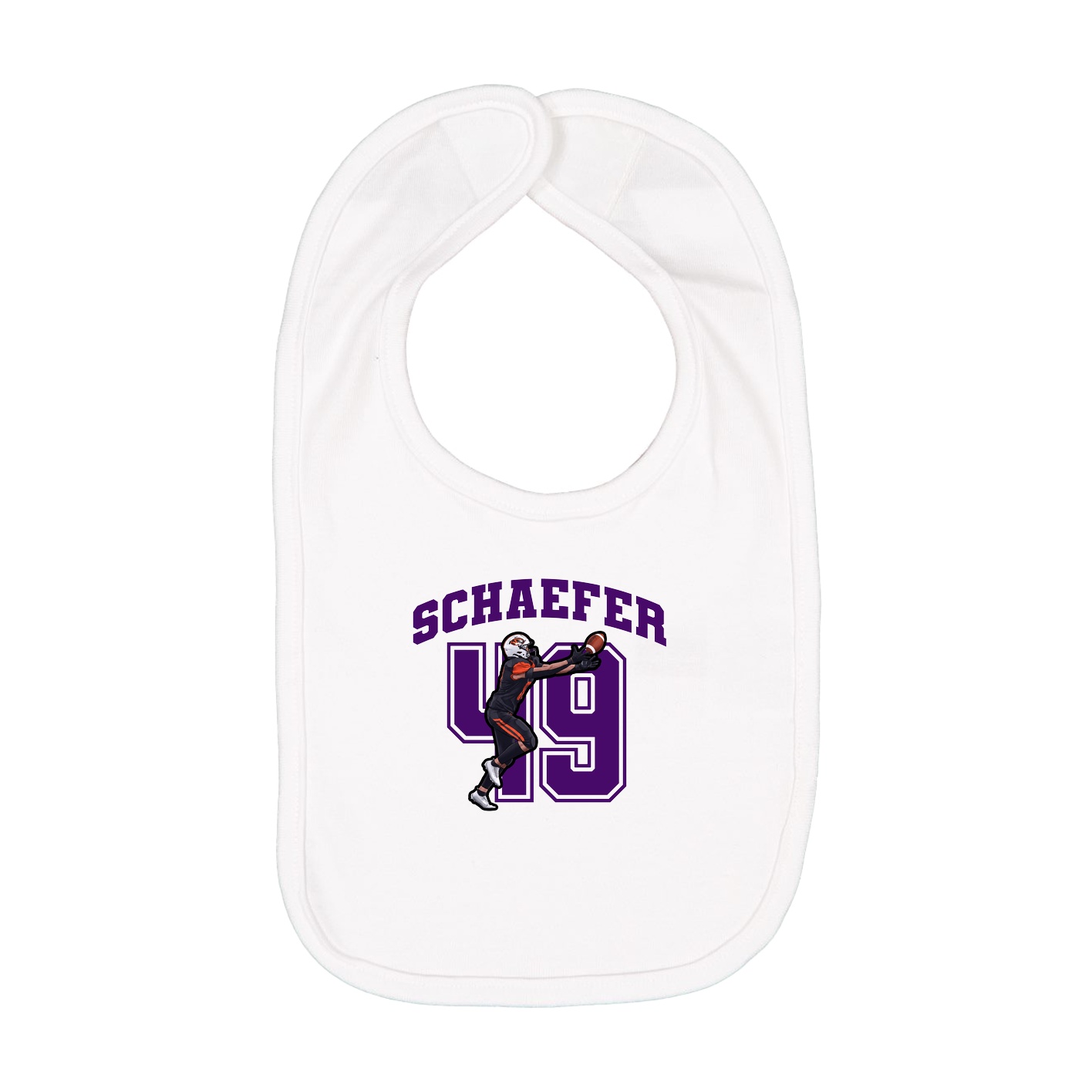 Infant Bib — Number in White
