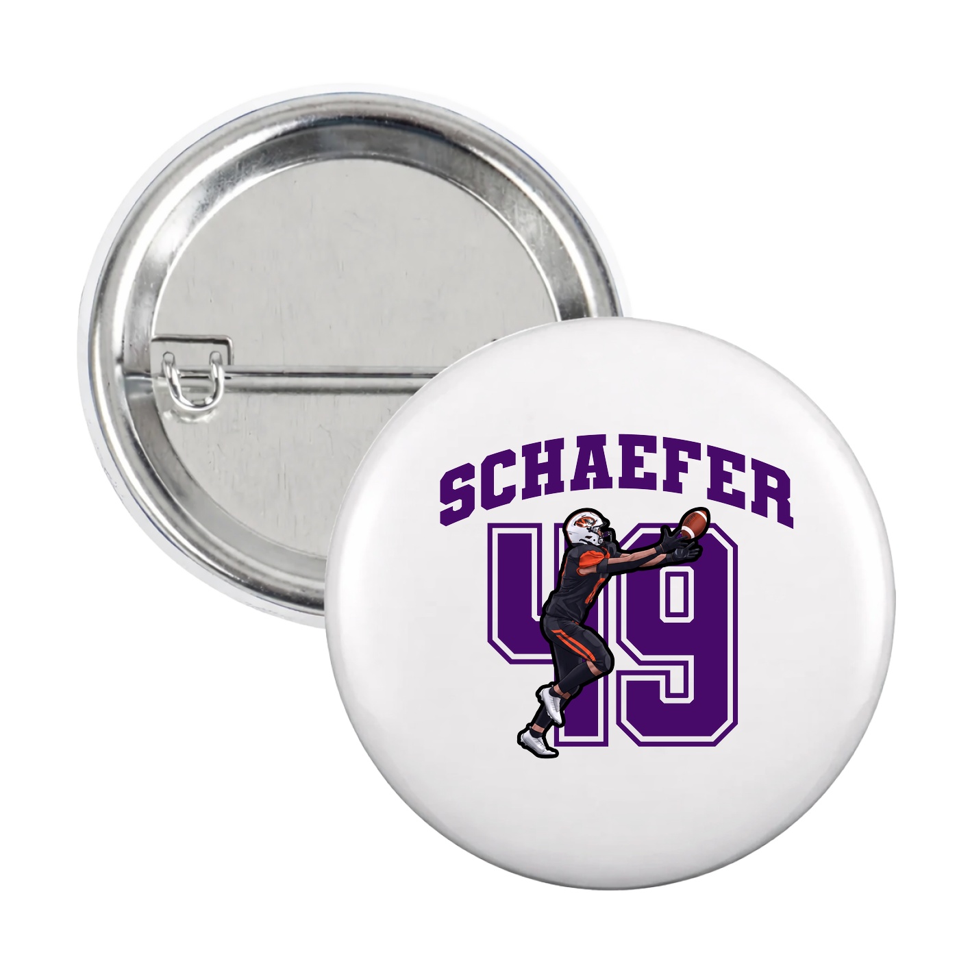 Game Day Button — Number in White
