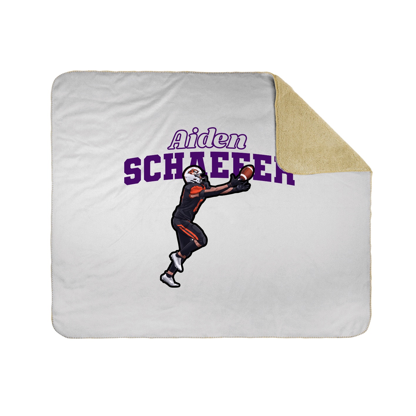 Throw Blanket — Name Arch in White