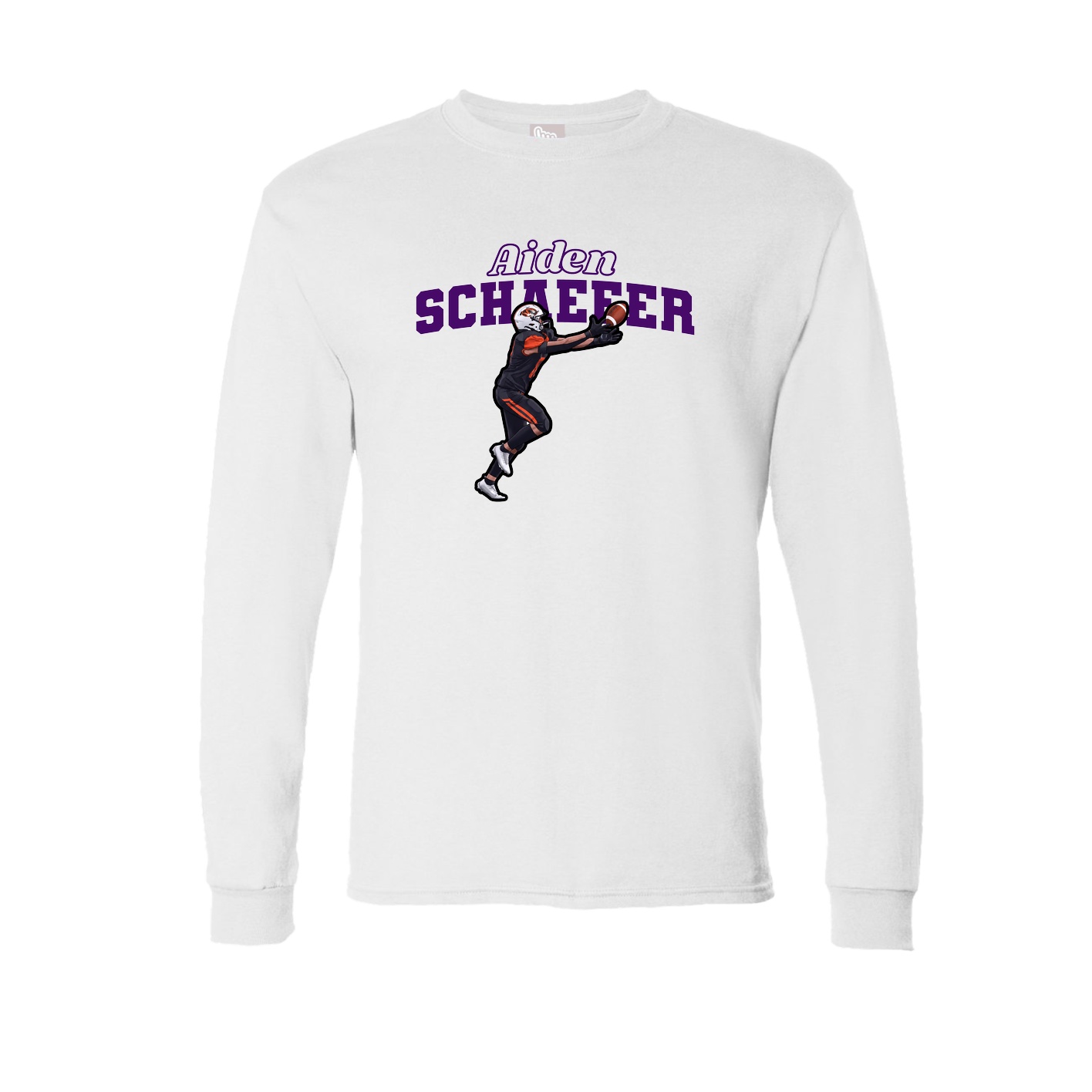 Long Sleeve Tee — Name Arch in White
