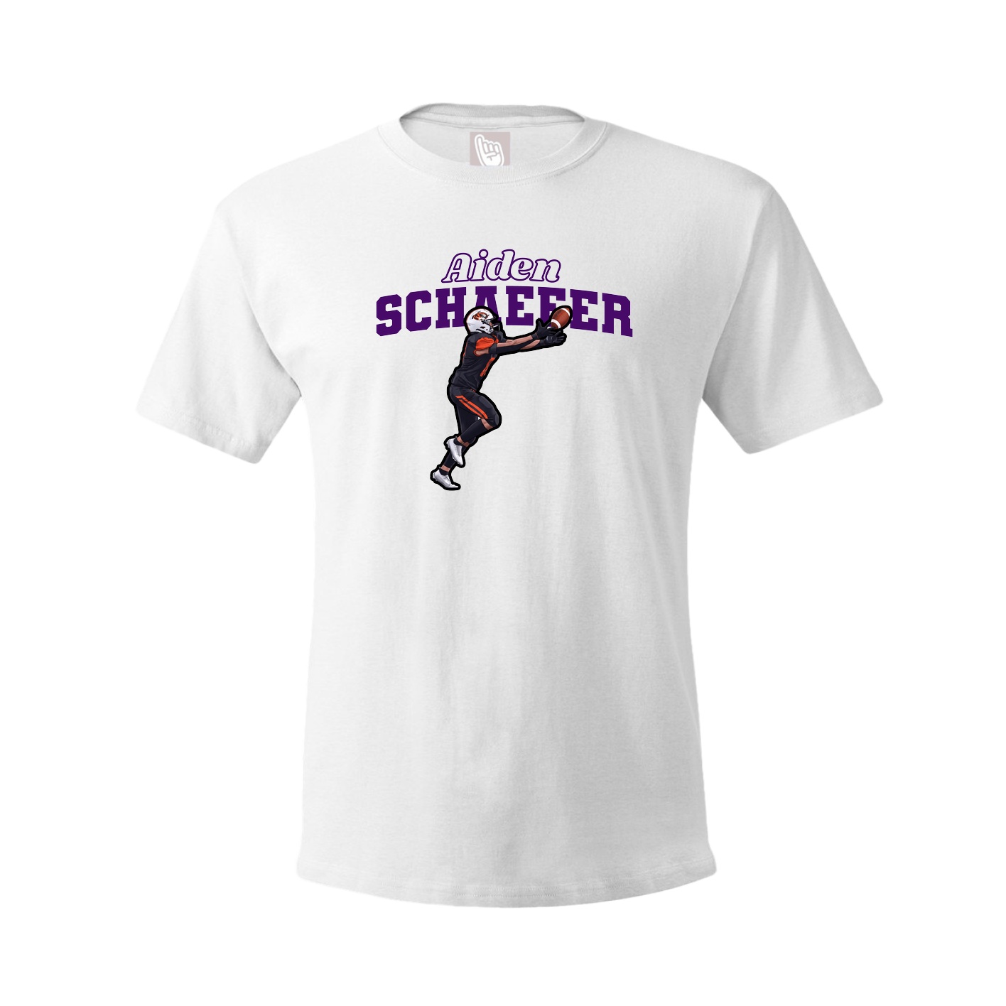 Youth Tee — Name Arch in White