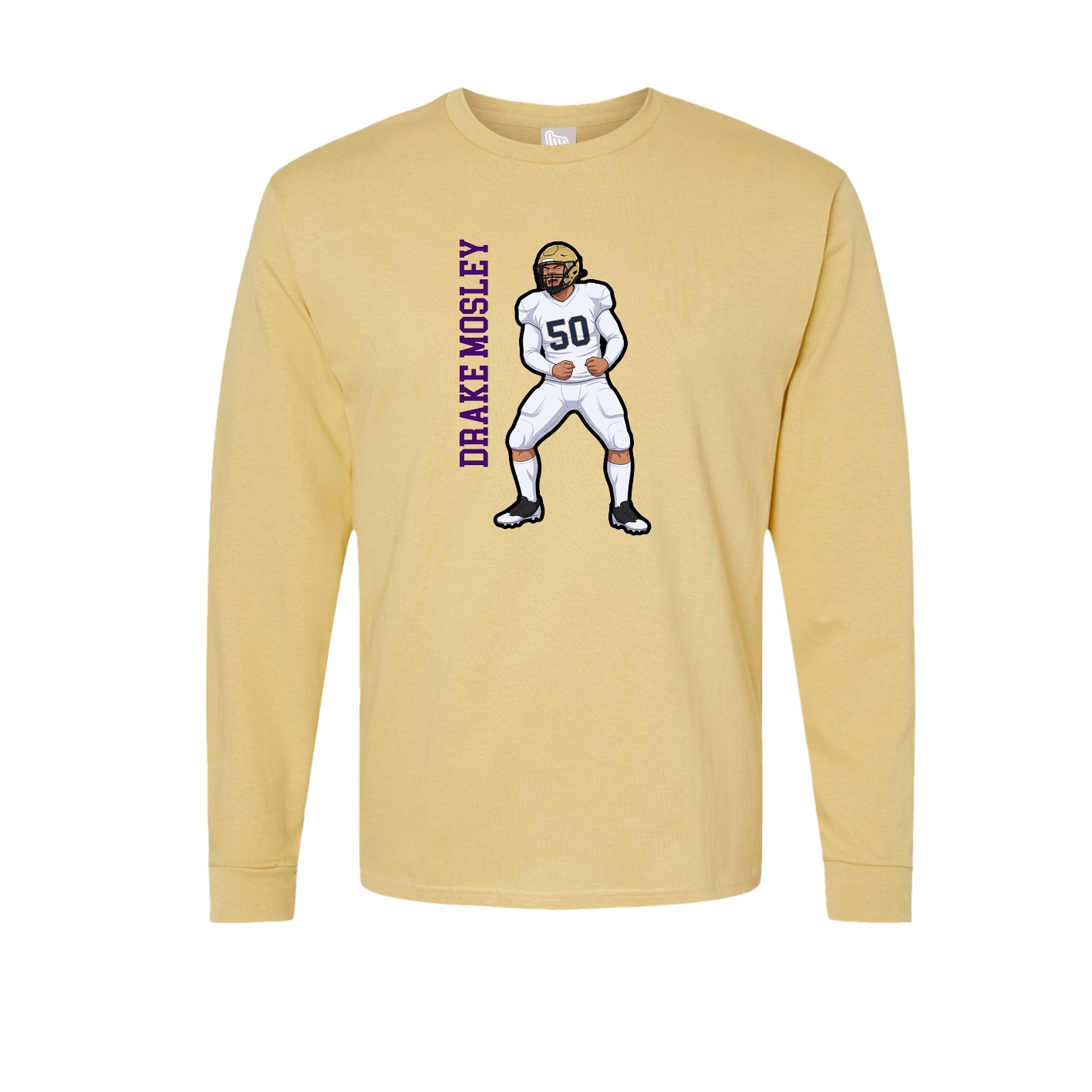Long Sleeve Tee — Name Vertical in Vegas Gold