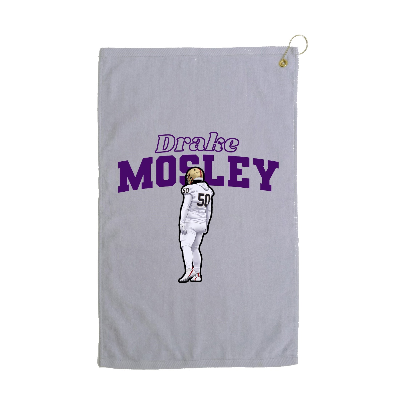 Golf Towel — Name Arch in Grey