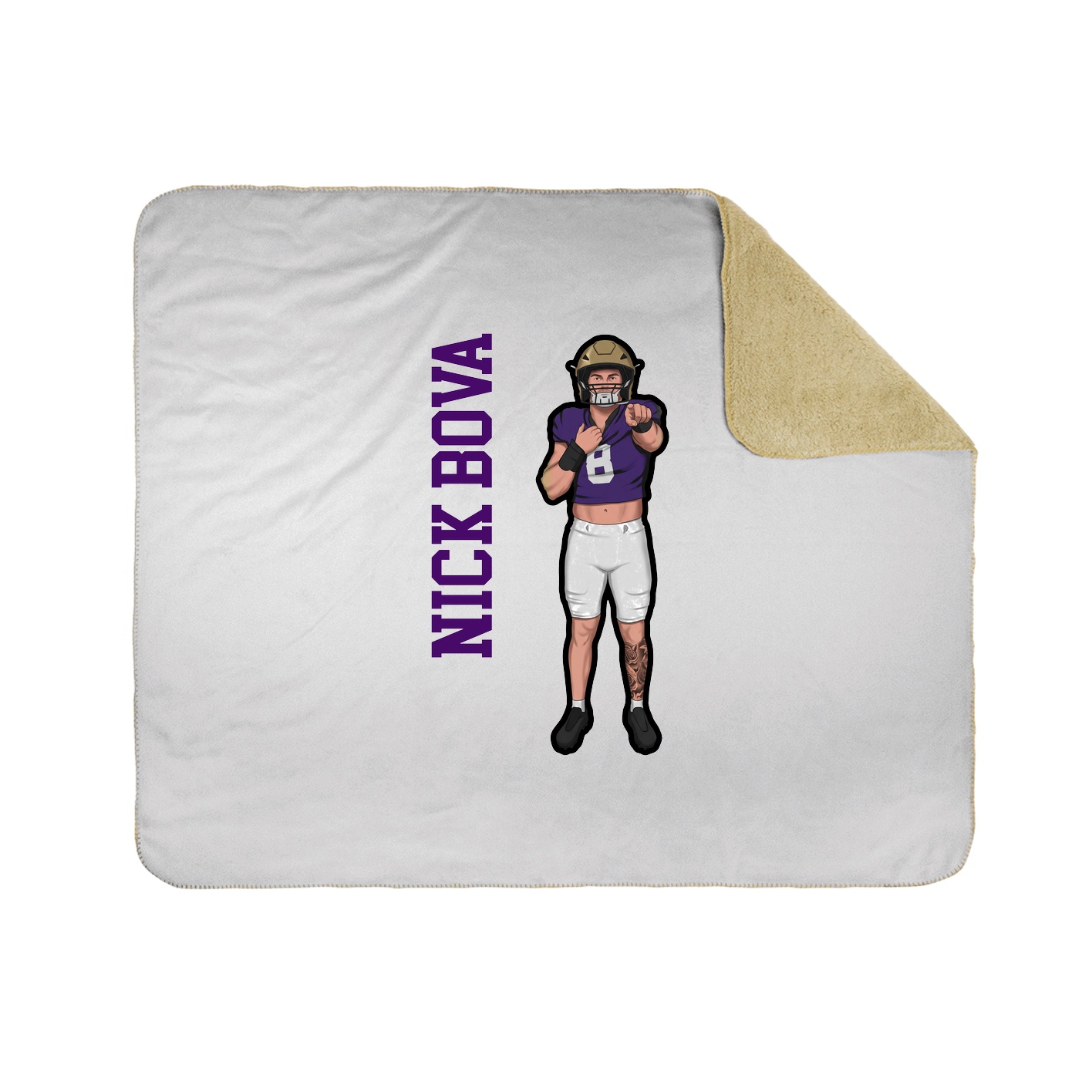 Throw Blanket — Name Vertical in White