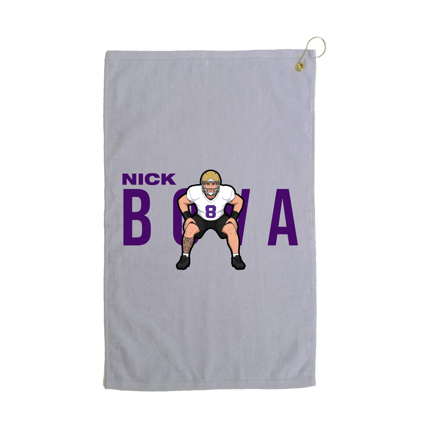 Golf Towel — Player Name in Grey