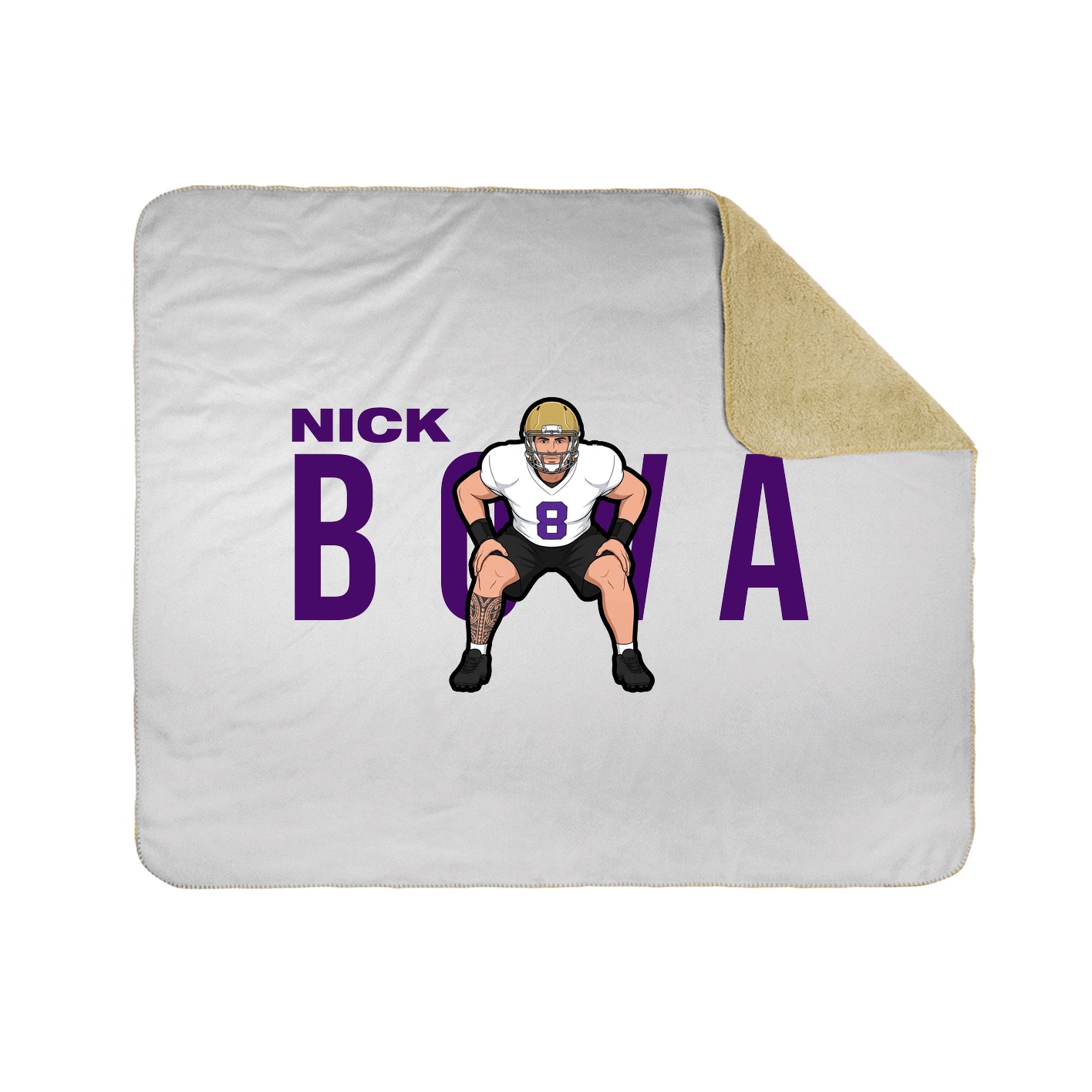 Throw Blanket — Player Name in White