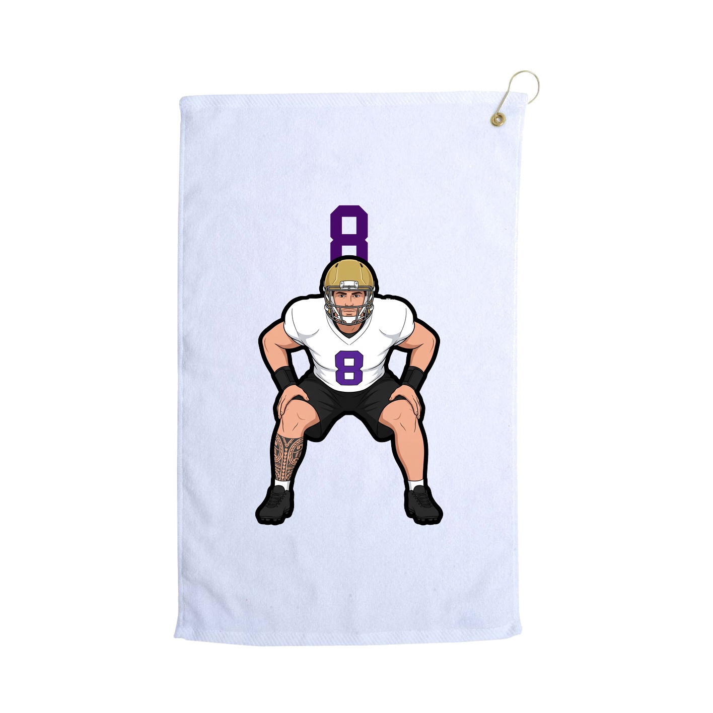 Golf Towel — Number Top in White