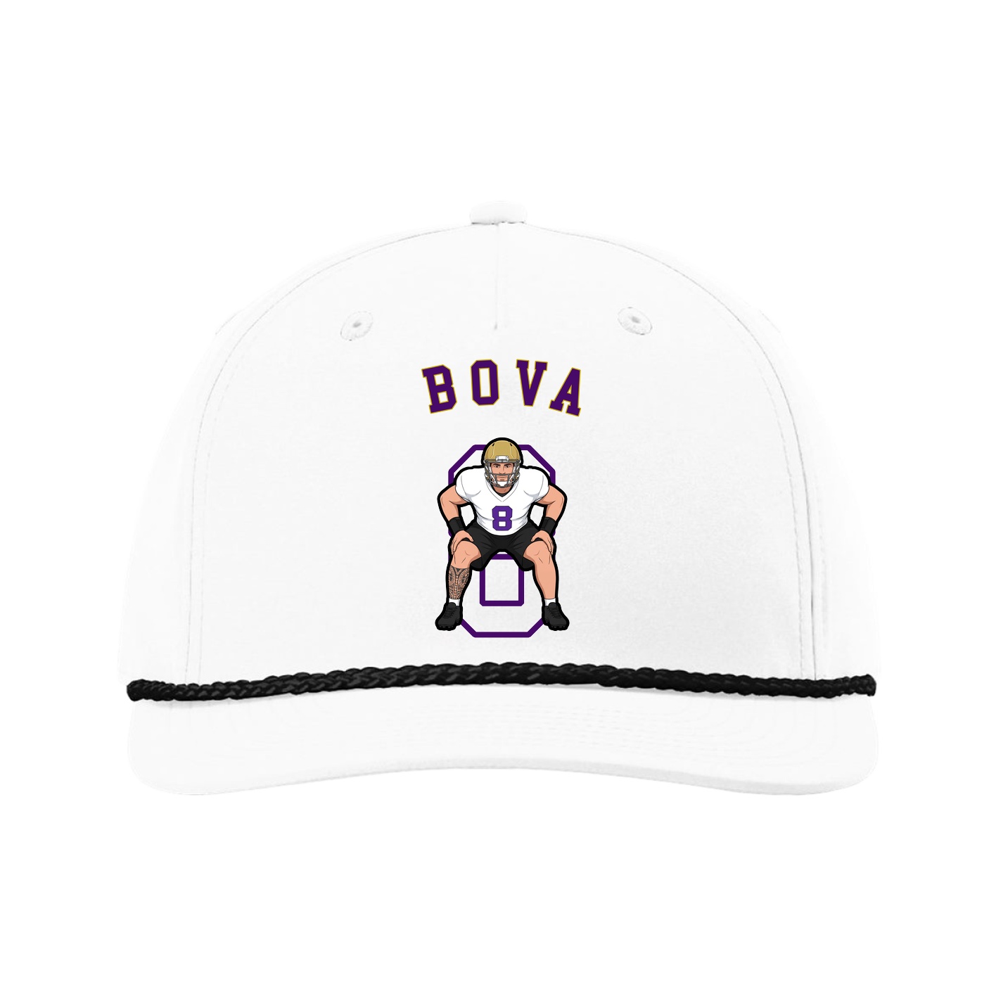 Five-Panel Classic Rope Cap — Shirsey Arch in White