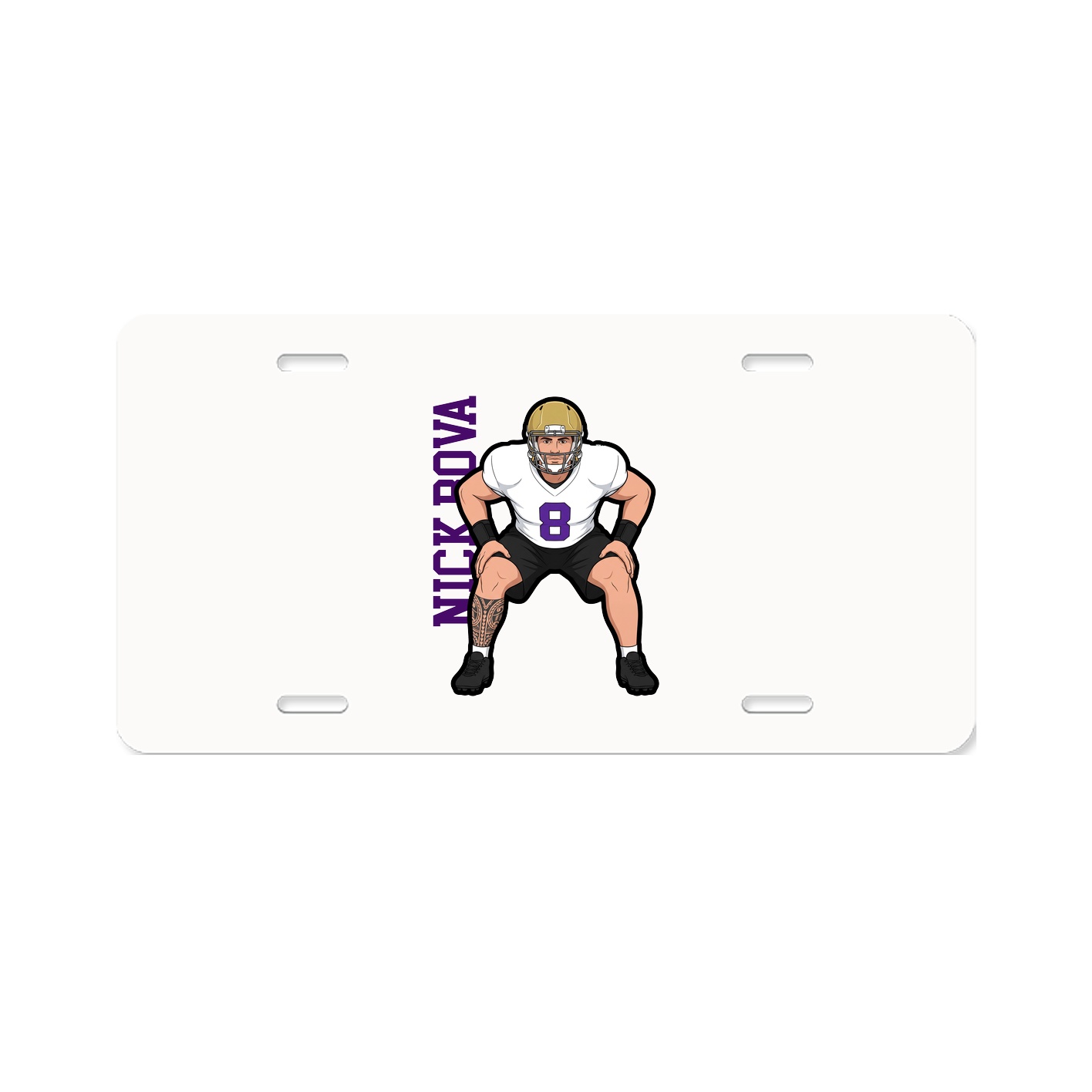 License Plate — Name Vertical in Classic