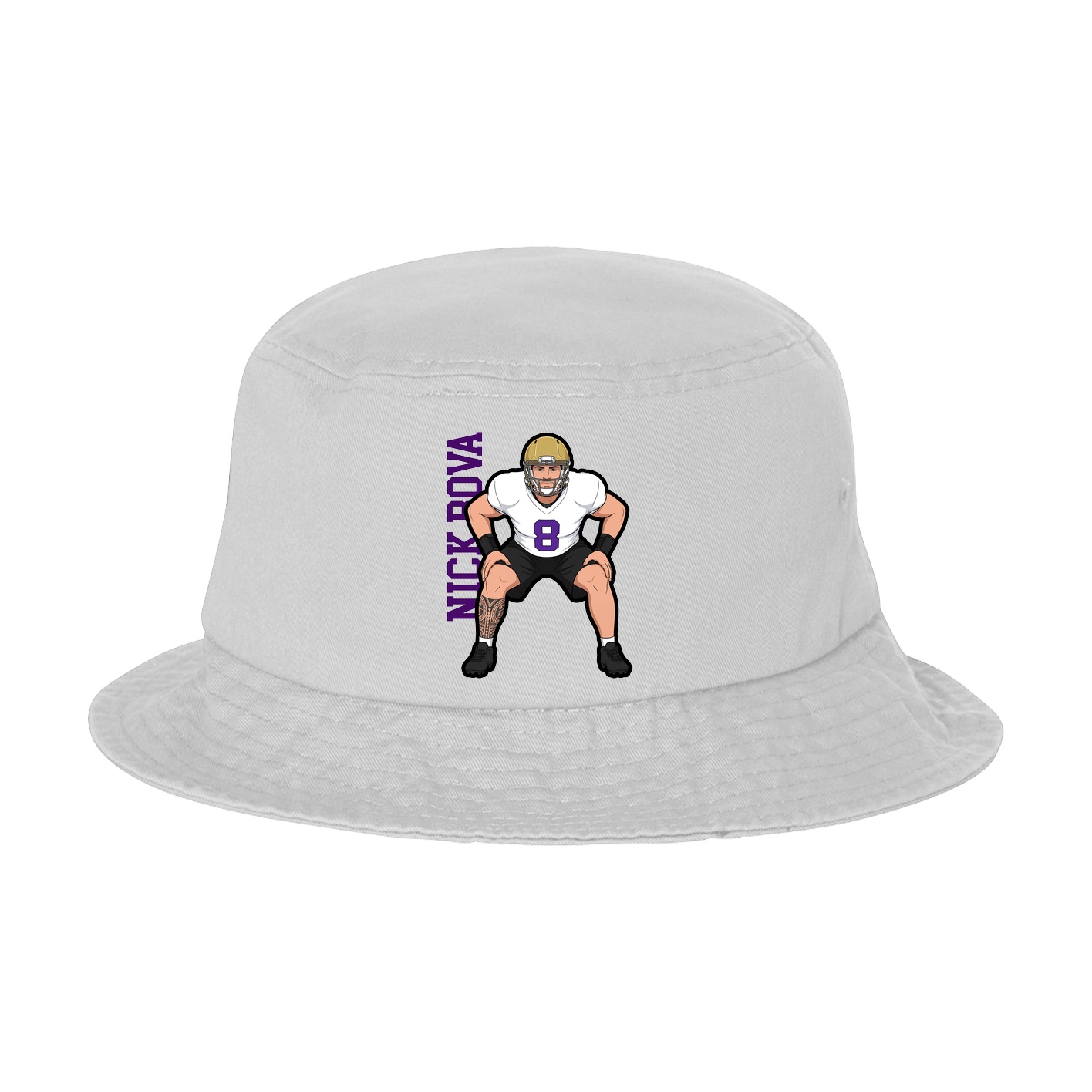 Bucket Cap — Name Vertical in White
