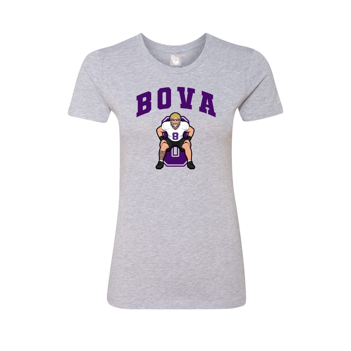 Fitted Women's Tee — Number in Grey