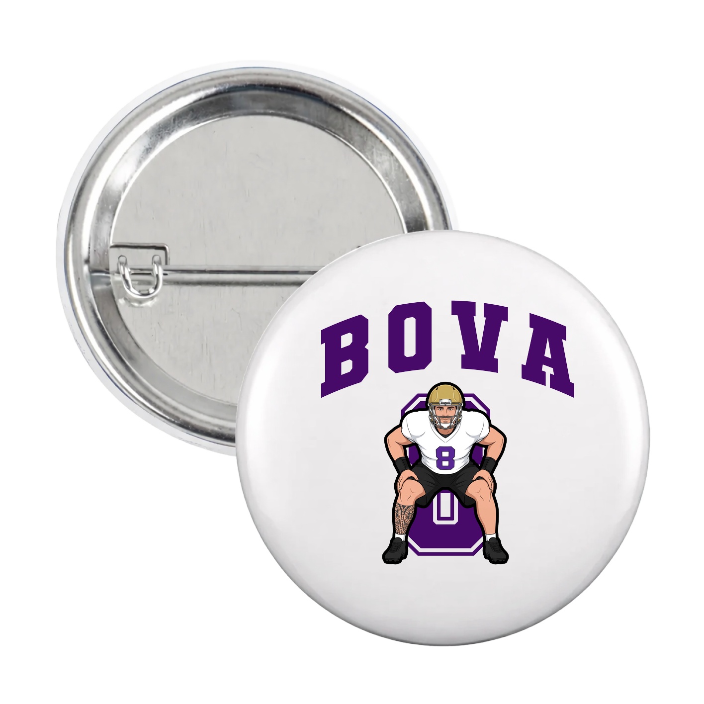 Game Day Button — Number in White