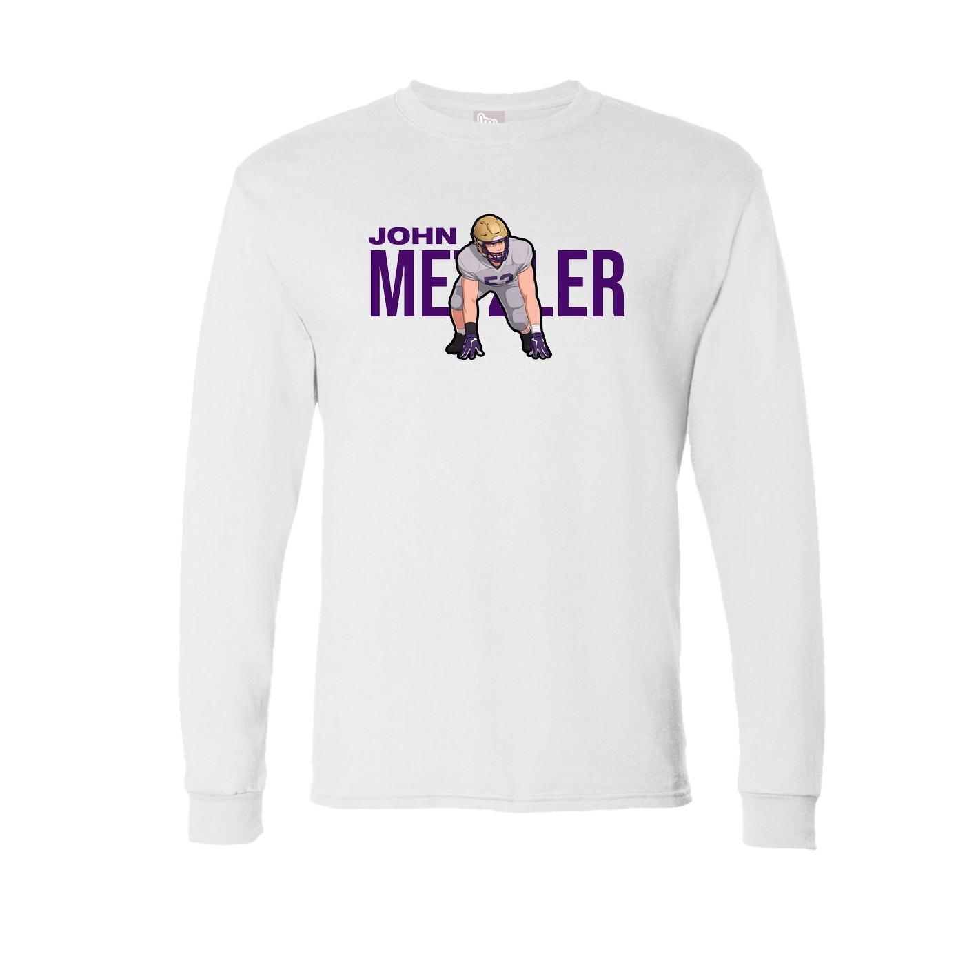 Long Sleeve Tee — Player Name in White