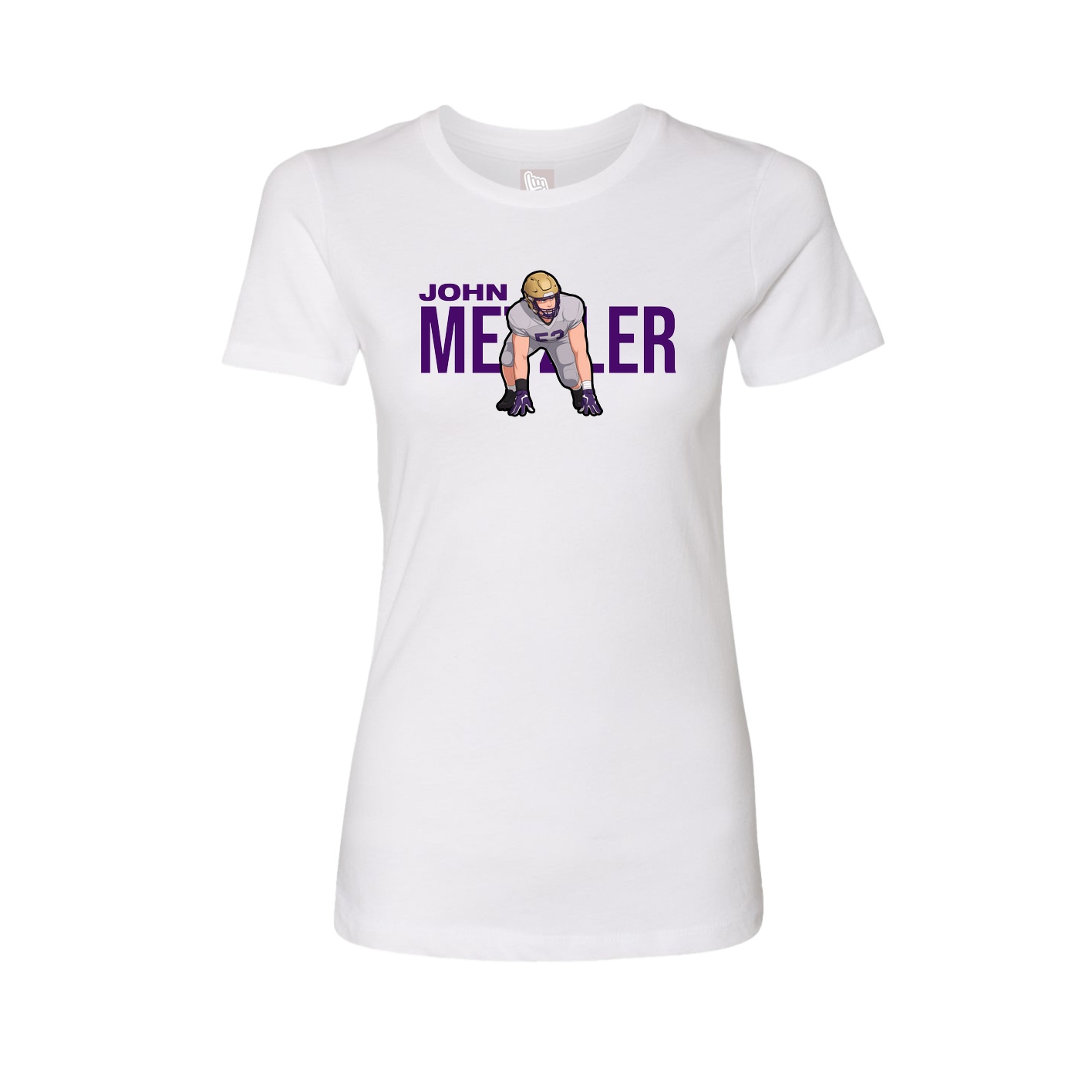 Fitted Women's Tee — Player Name in White