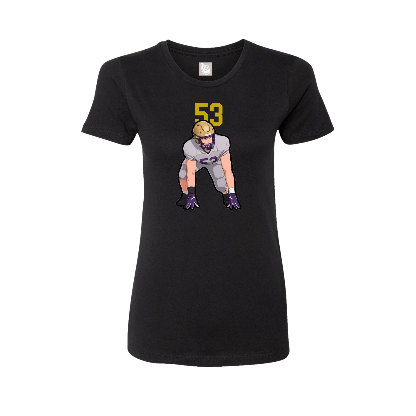 Fitted Women's Tee — Number Top in Black