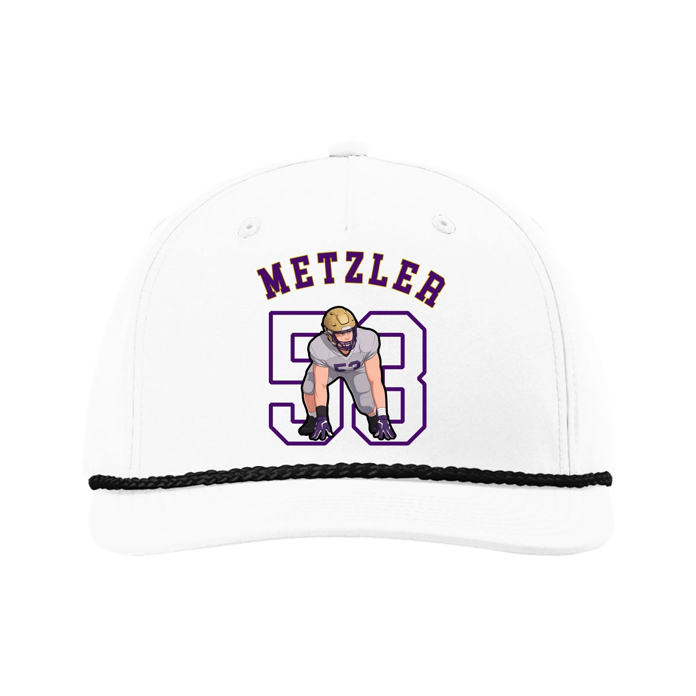 Five-Panel Classic Rope Cap — Shirsey Arch in White