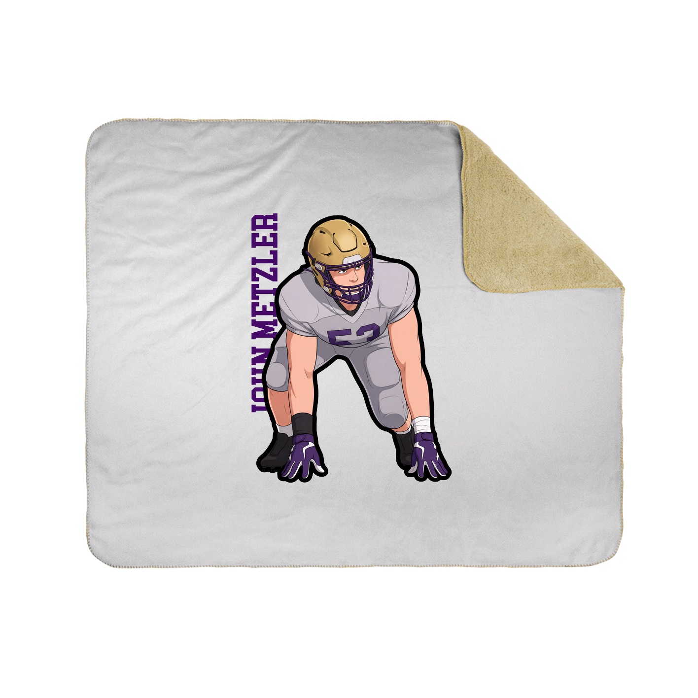 Throw Blanket — Name Vertical in White