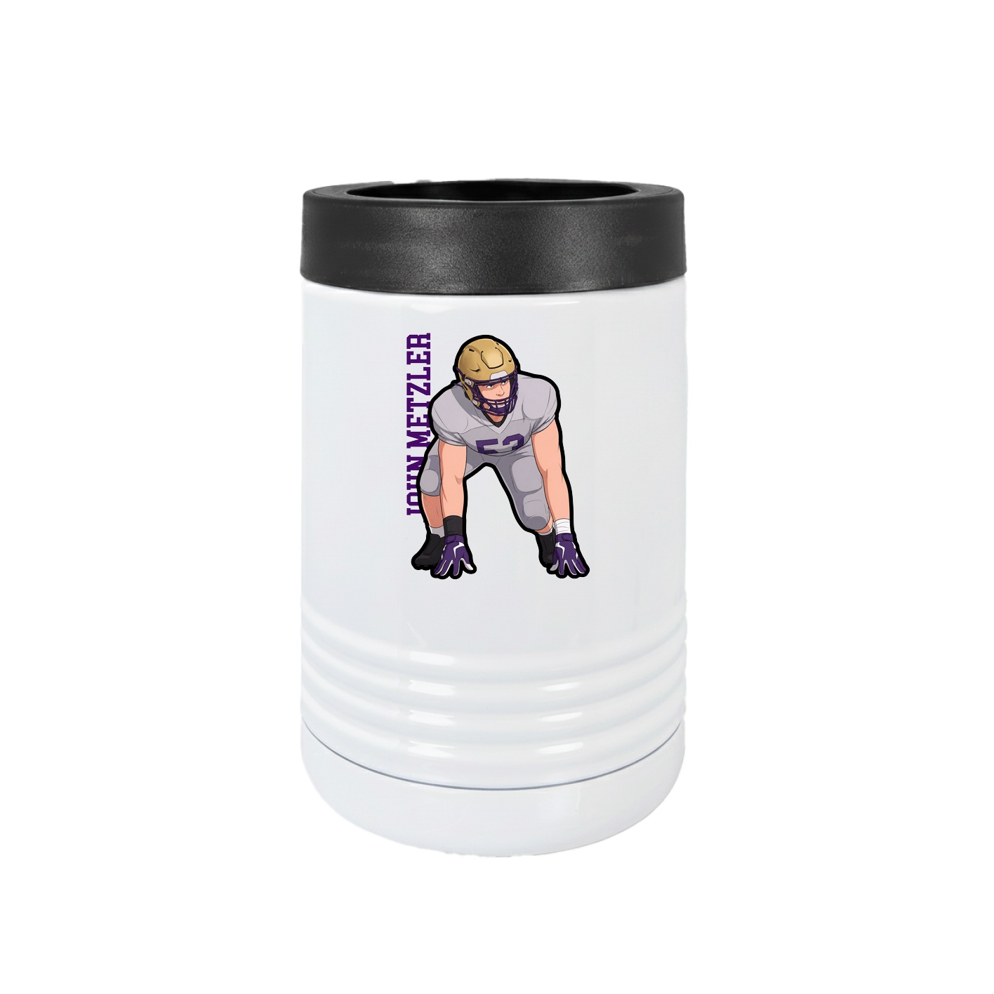 Beverage Holder — Name Vertical in White