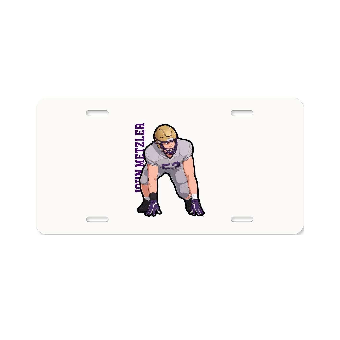 License Plate — Name Vertical in Classic