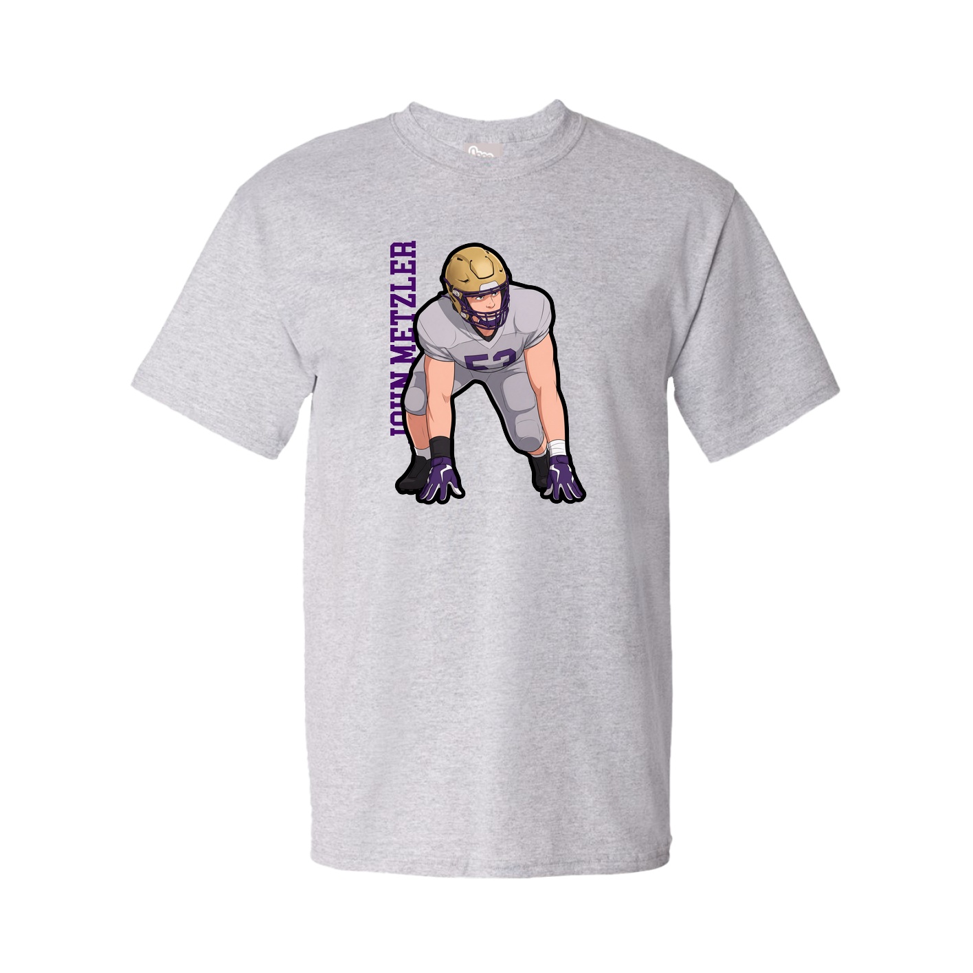 Tee — Name Vertical in Grey