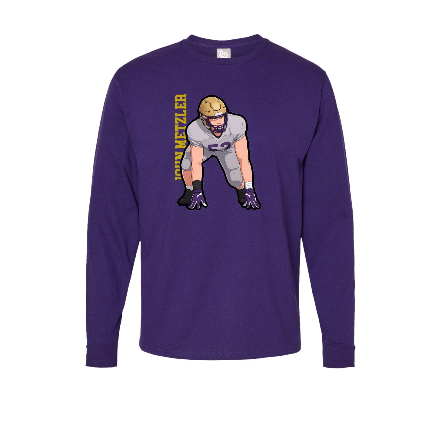 Long Sleeve Tee — Name Vertical in Purple