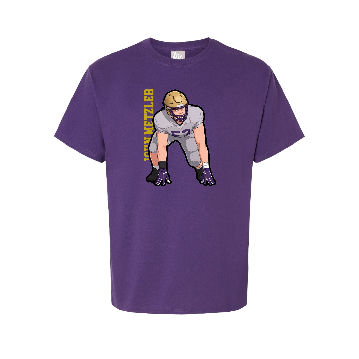 Youth Tee — Name Vertical in Purple