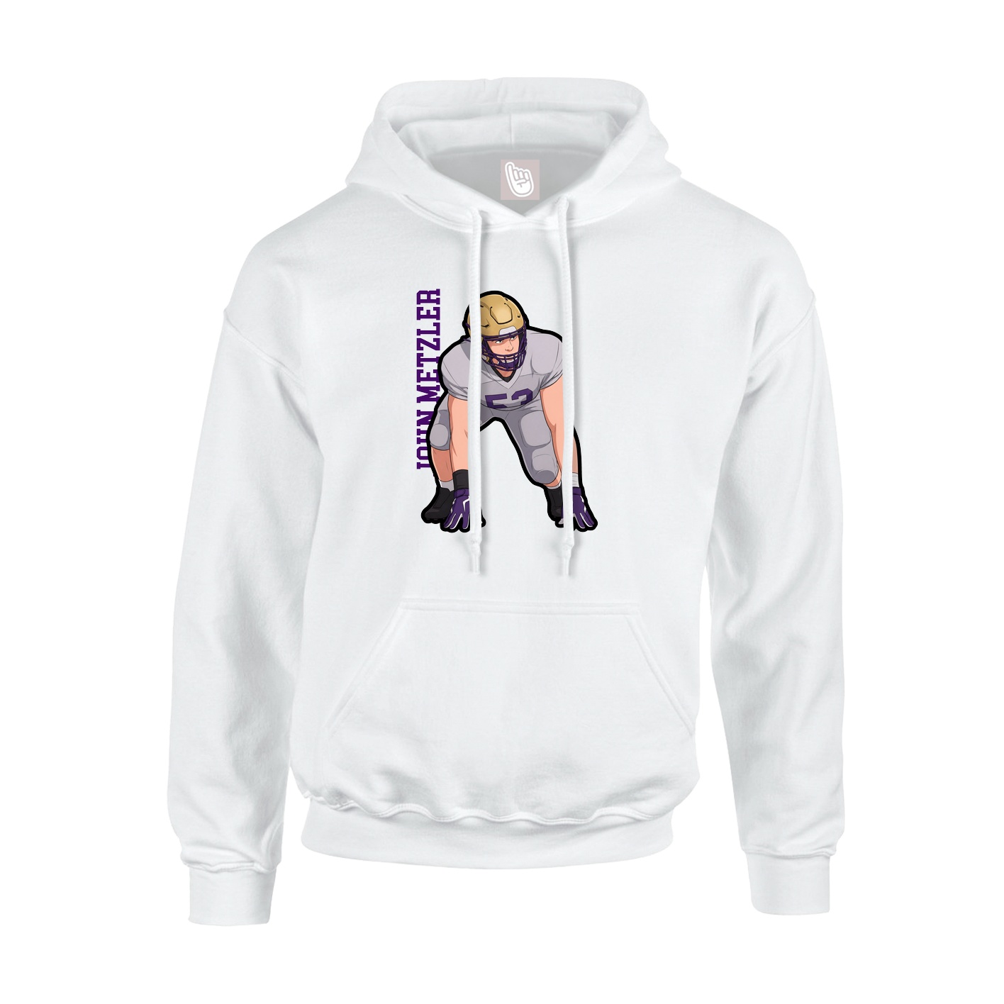 Youth Hoodie — Name Vertical in White
