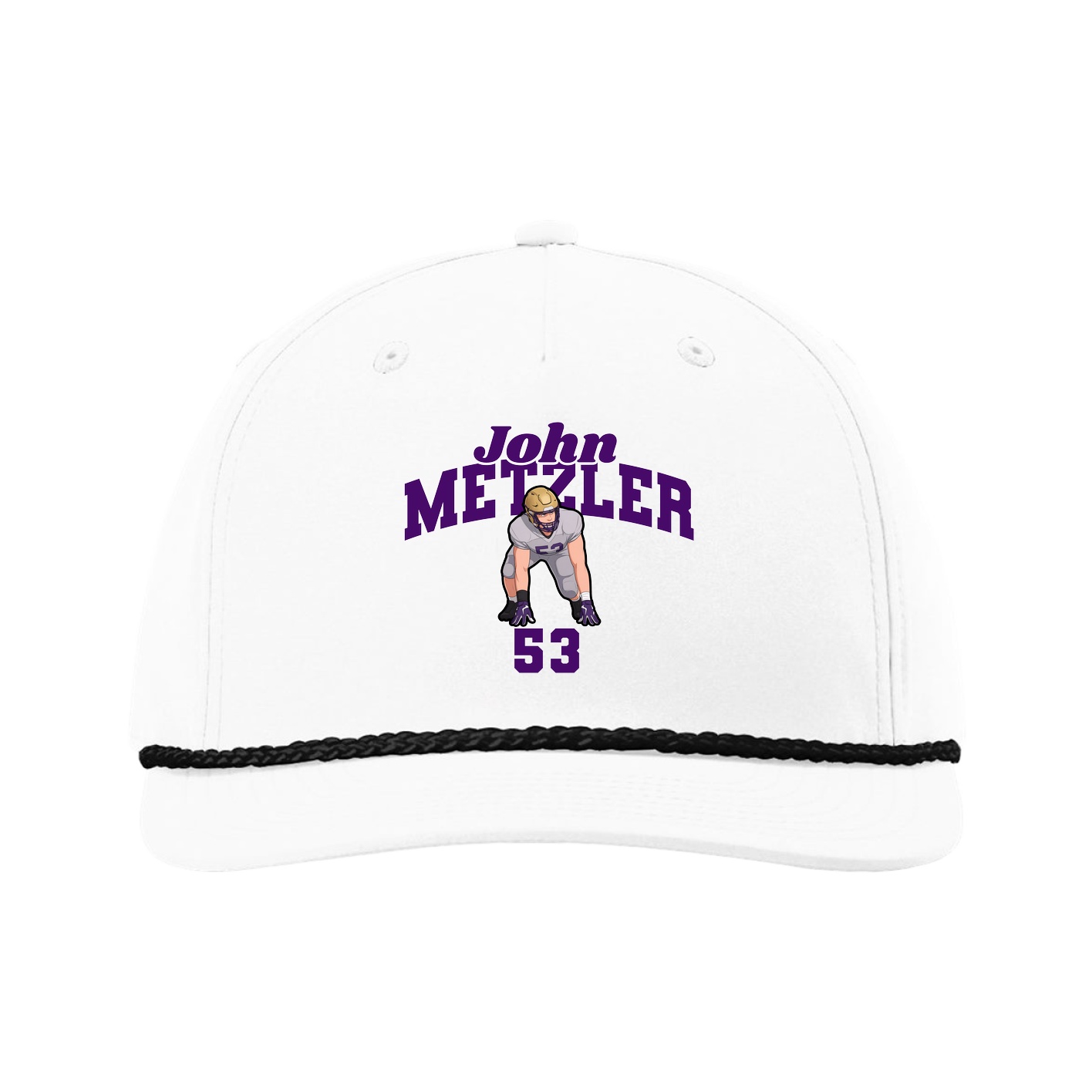 Five-Panel Classic Rope Cap — Signature Arch in White