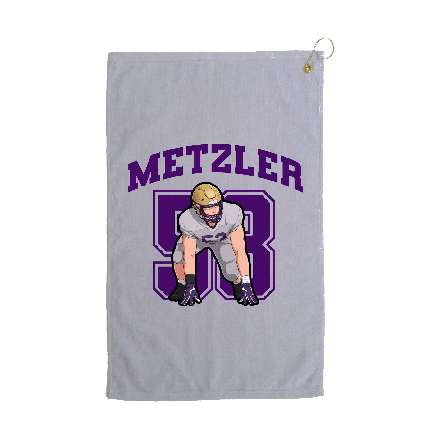 Golf Towel — Number in Grey